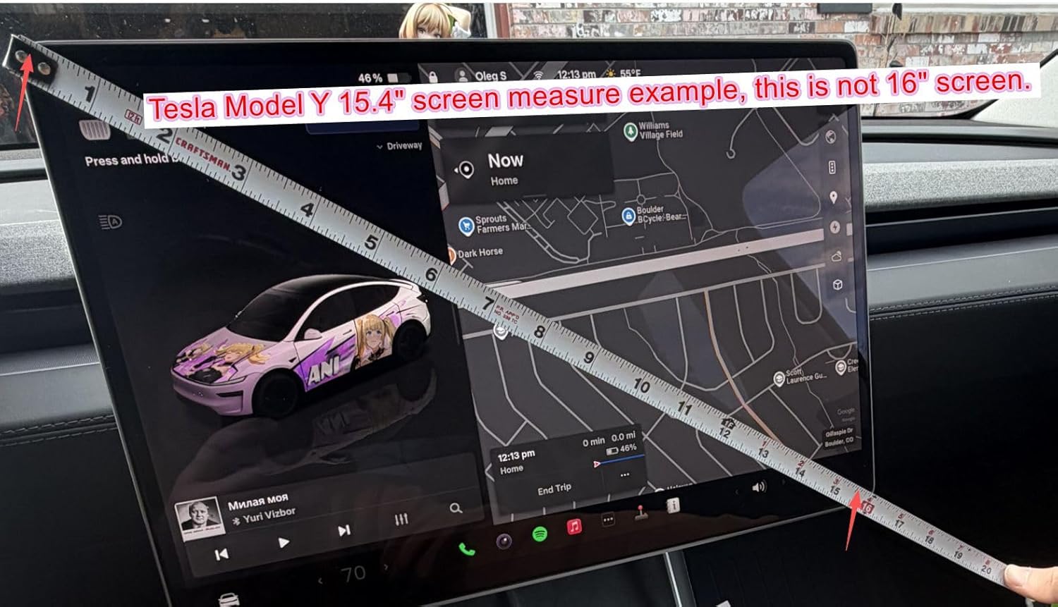 Thumbnail 2 de 2026 Tesla Model Y Juniper & Model Y L Screen Protector 16"+8" (QHD 16" Display) – Refreshed Premium/Performance