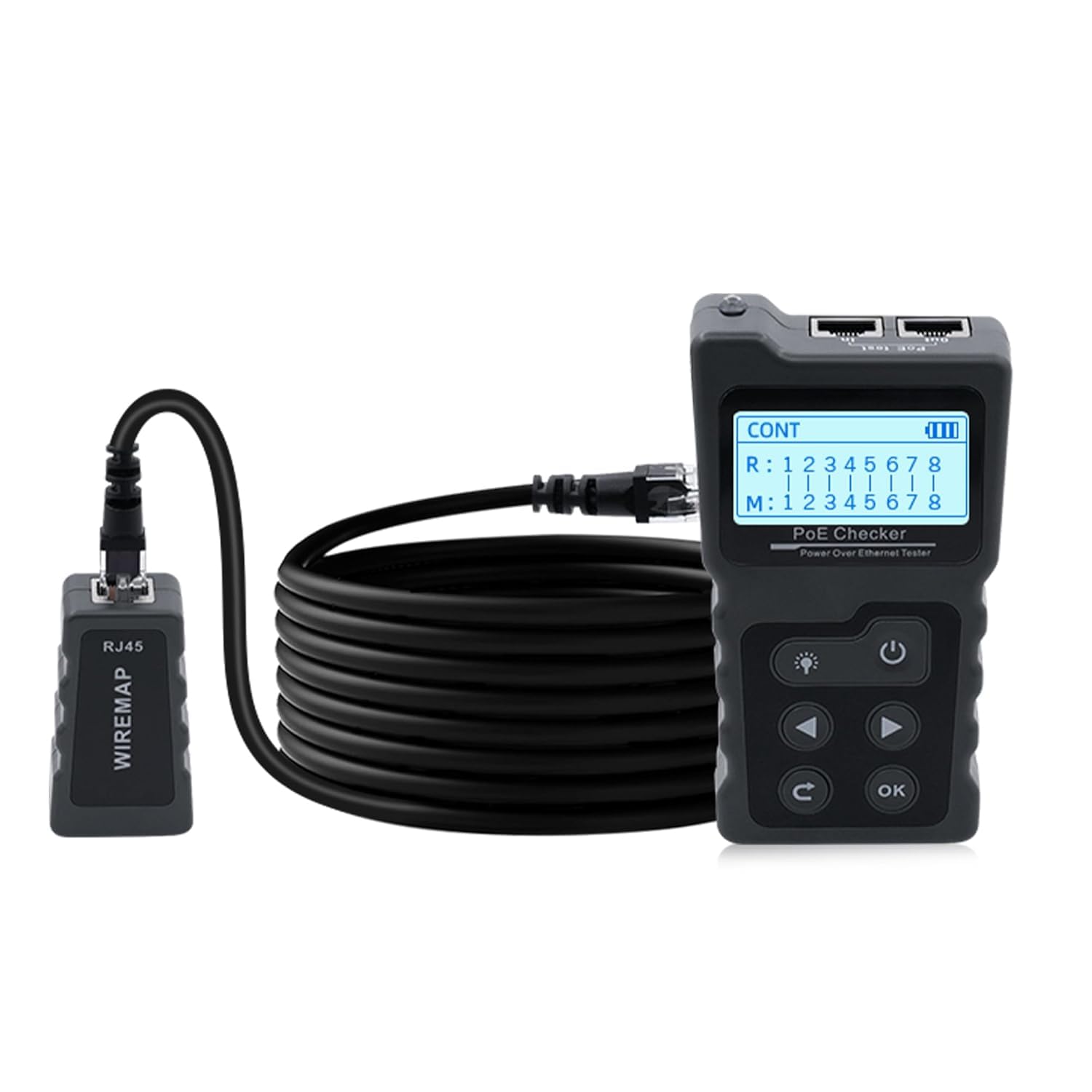 Detalle de Tolesum Tester di Rete RJ45 con LCD e test PoE per individuare corto, incrocio e circuito aperto