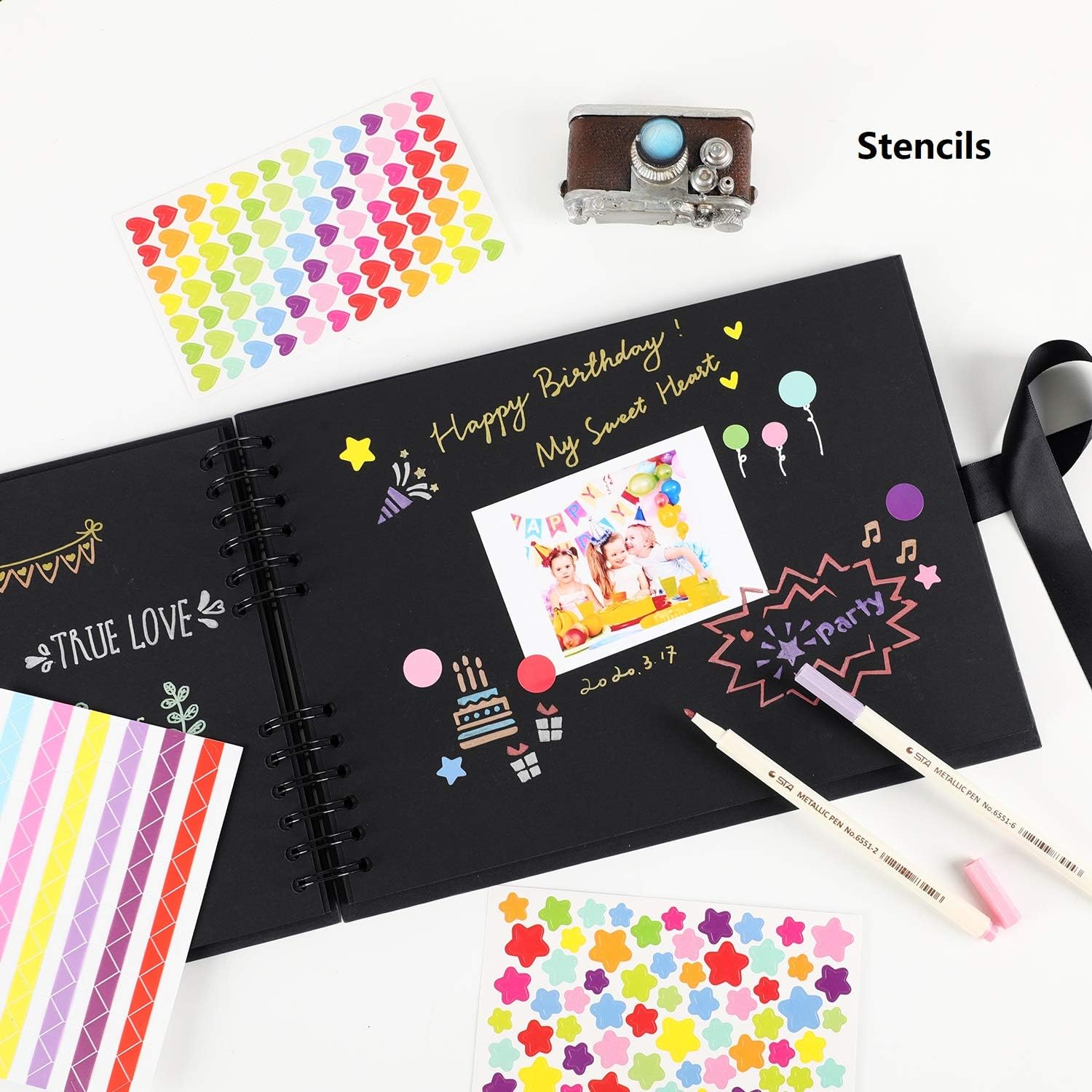 Thumbnail 5 de YILEEY Fotoalbum Scrapbooking Set 80 Seiten
