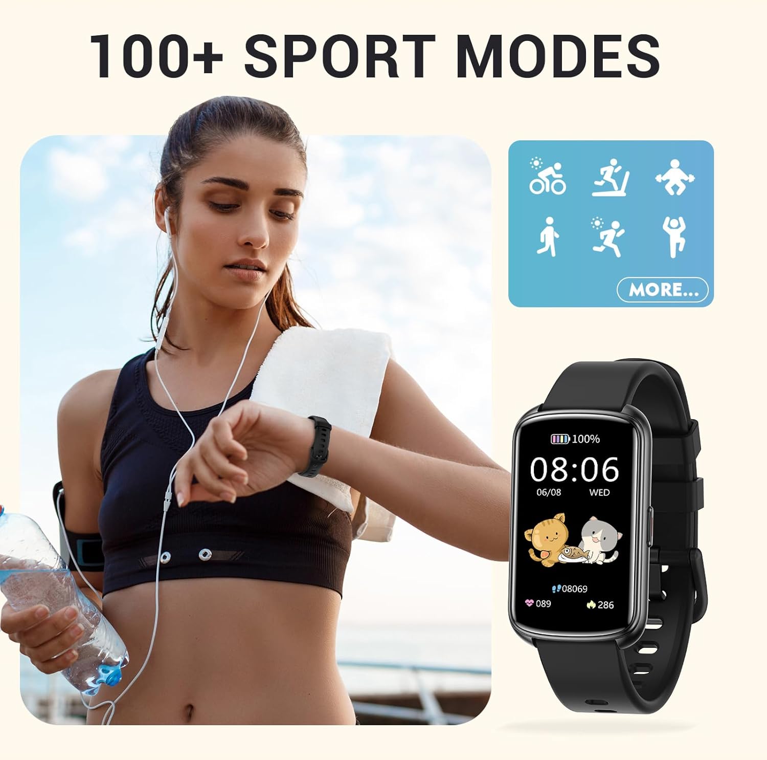 Thumbnail 1 de Runlio Fitness Tracker 1.47 Inch Smartwatch