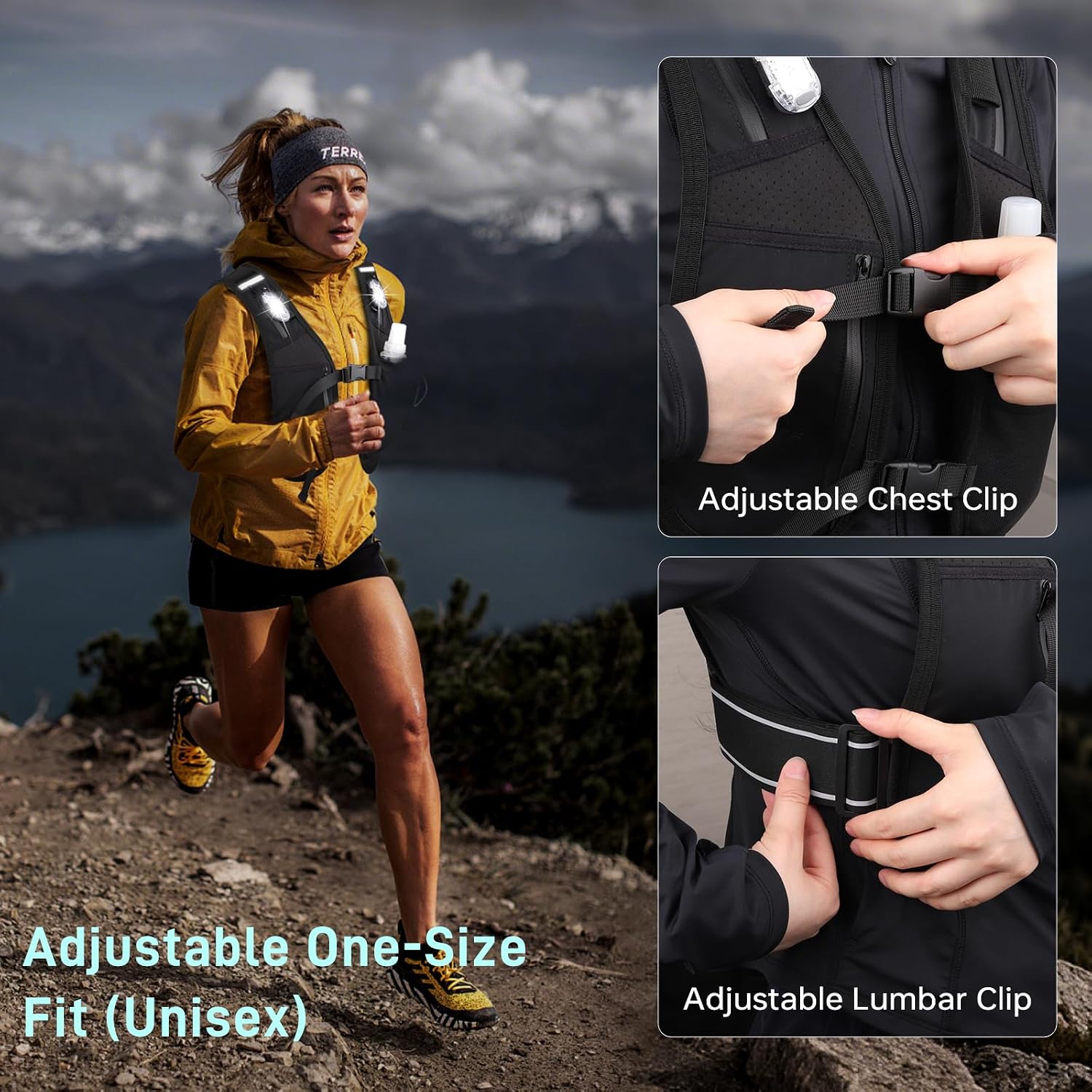 Detalle 2 de semai LED Running Vest 500 ml hydration vest 🏃♀