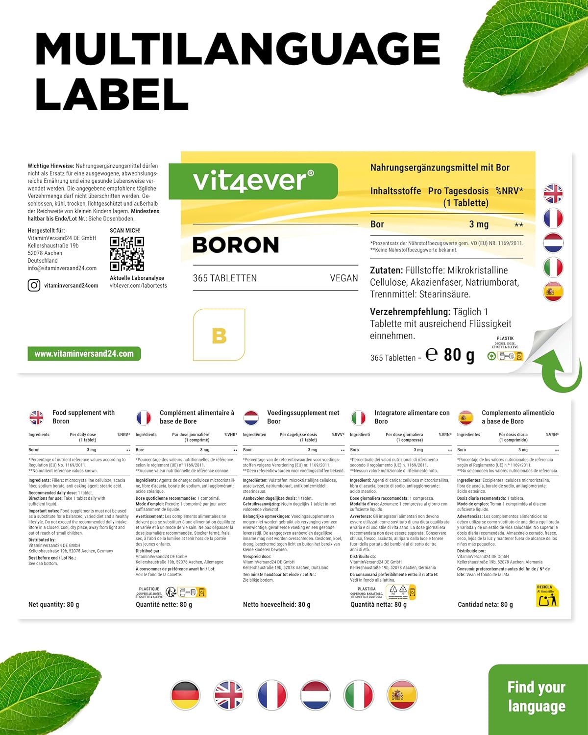 Thumbnail 5 de Vit4ever Boron 3 mg Tabletten 365 Stück