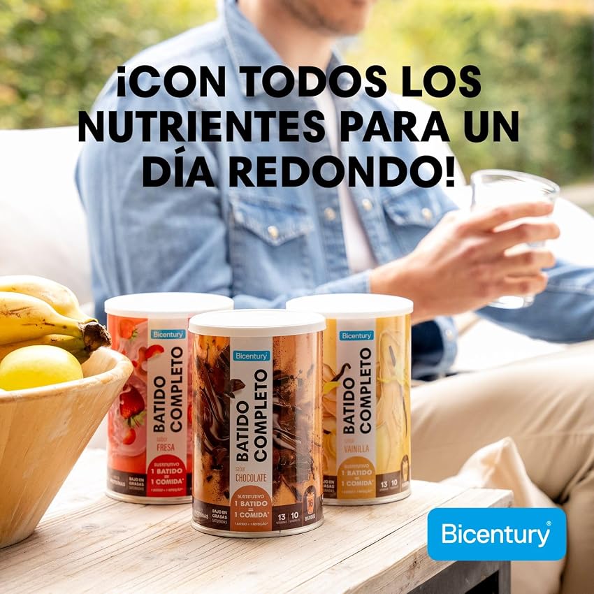 Detalle 2 de Bicentury Batido Completo Vainilla 🥤 Rico en Proteínas, 436g