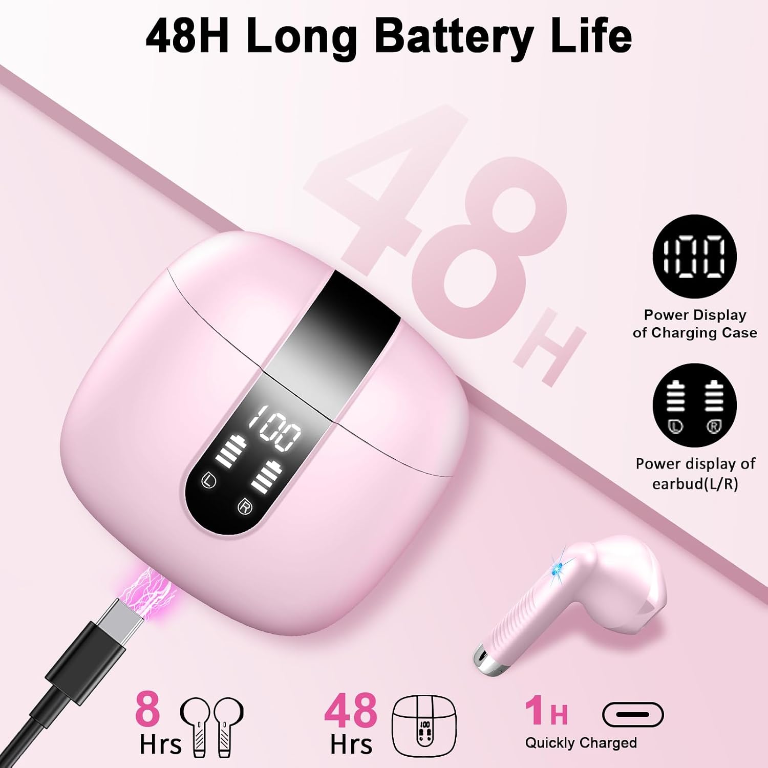 Thumbnail 5 de Bluetooth Kopfhörer J55 In-Ear: Kabellos, ENC-Geräuschunterdrückung, 4 Mikrofone und 48 Stunden Laufzeit