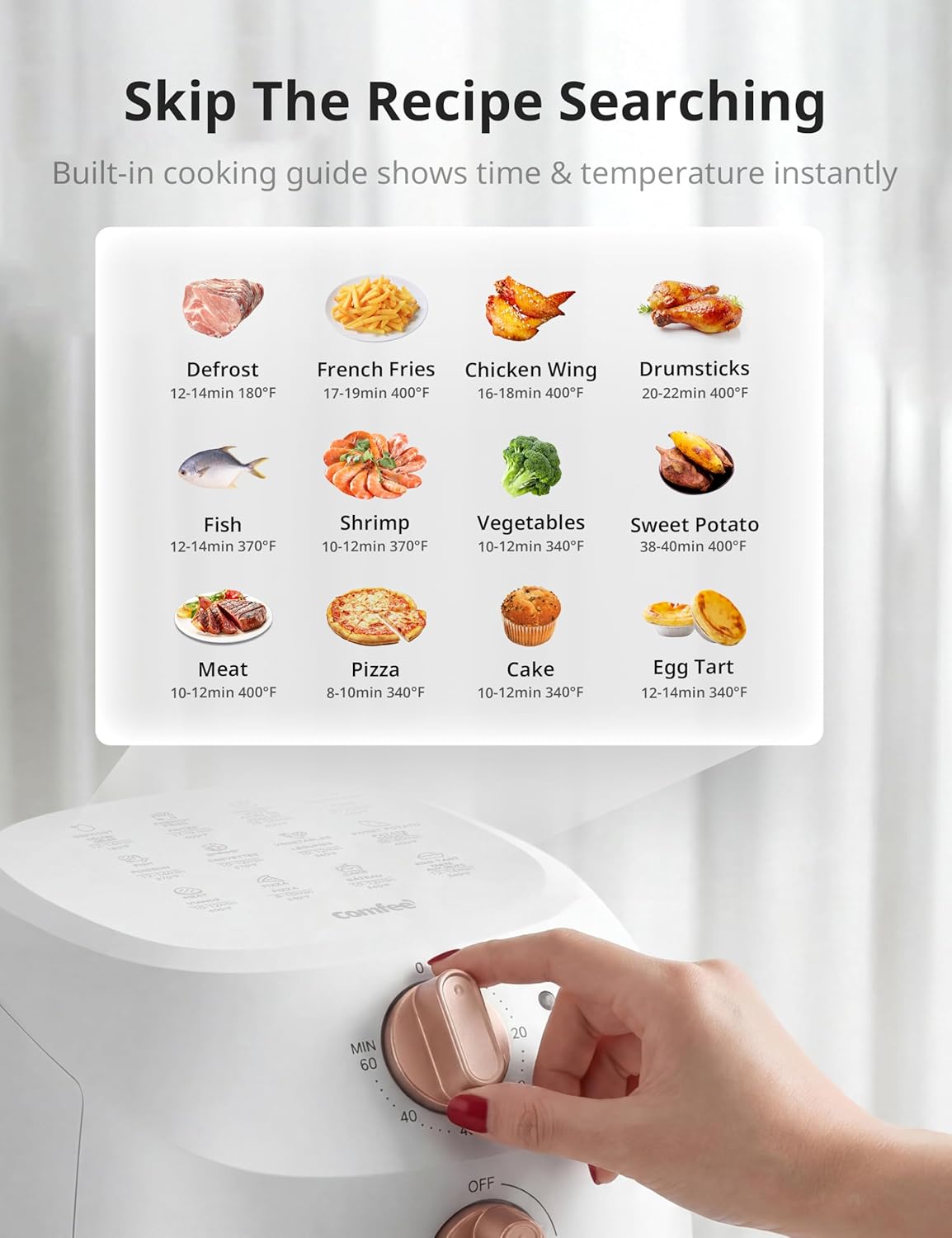 Detalle de Compact 2.1 Quart Air Fryer 180-400°F