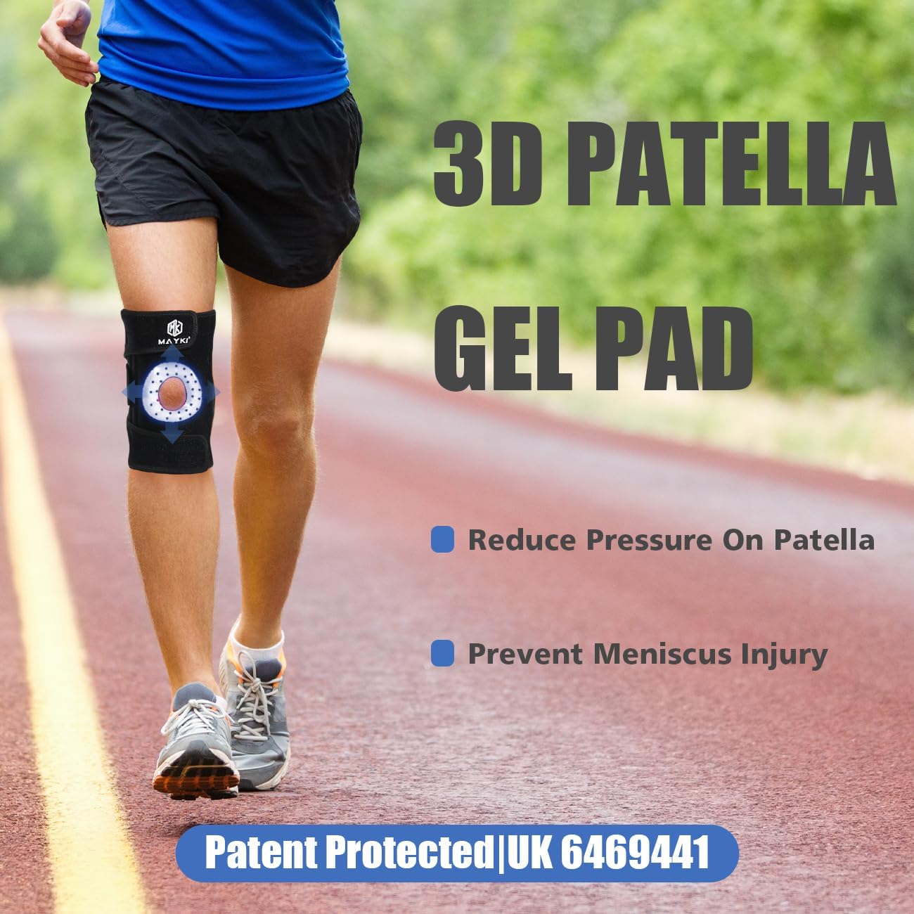 Thumbnail 1 de MAYKI Knee Support Men 1 PCS: Adjustable, Breathable Brace with Patella Gel Pad for Everyday Pain Relief