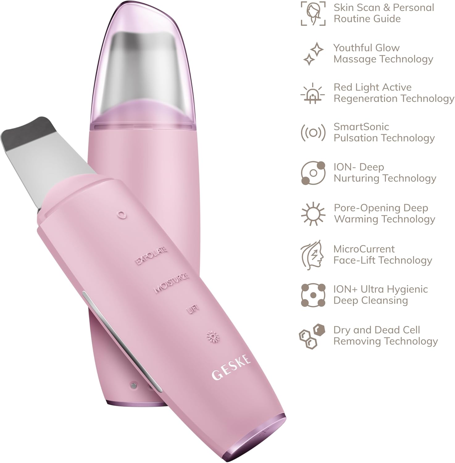 Detalle 2 de GESKE | SmartAppGuided MicroCurrent Skin Scrubber & Blackhead Remover – 9 en 1