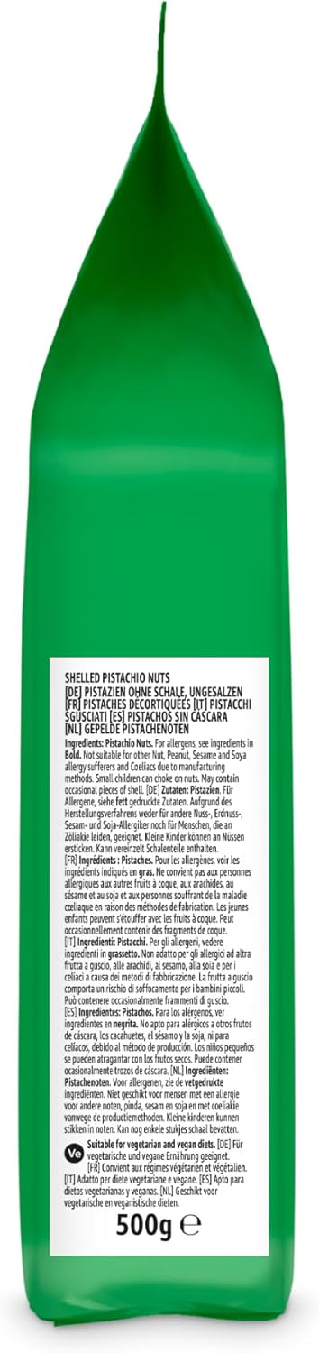 Detalle de by Amazon Naturel Pistache Décortiquées, 500 g – riche en fibres et protéines, conditionnées sous atmosphère protectrice