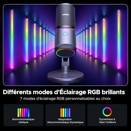 Thumbnail 7 de UGREEN Micro Gaming Microphone USB à Condensateur 96KHz/24bit — clair, rapide et avec ambiance RGB