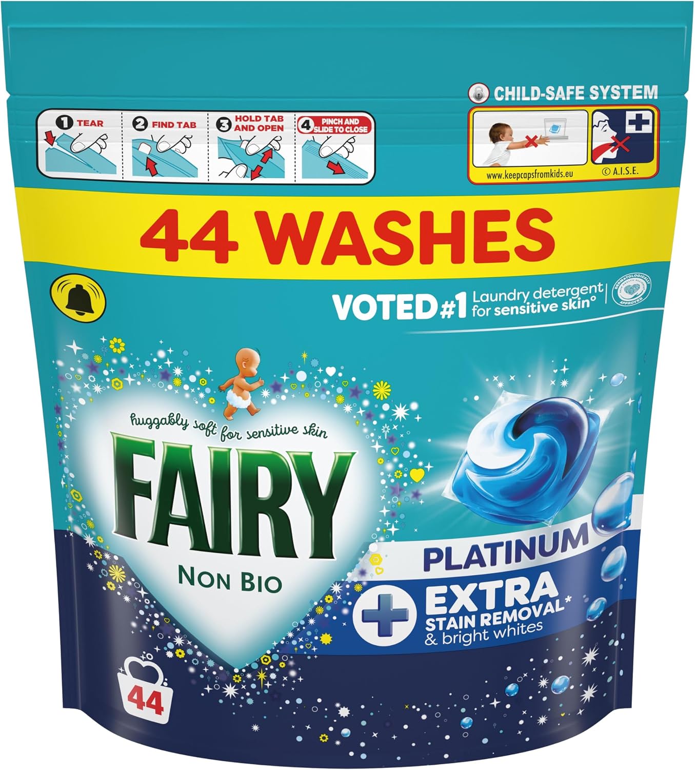 Thumbnail 1 de Fairy Non Bio Platinum Washing Pods Extra Stain Removal (132ct)