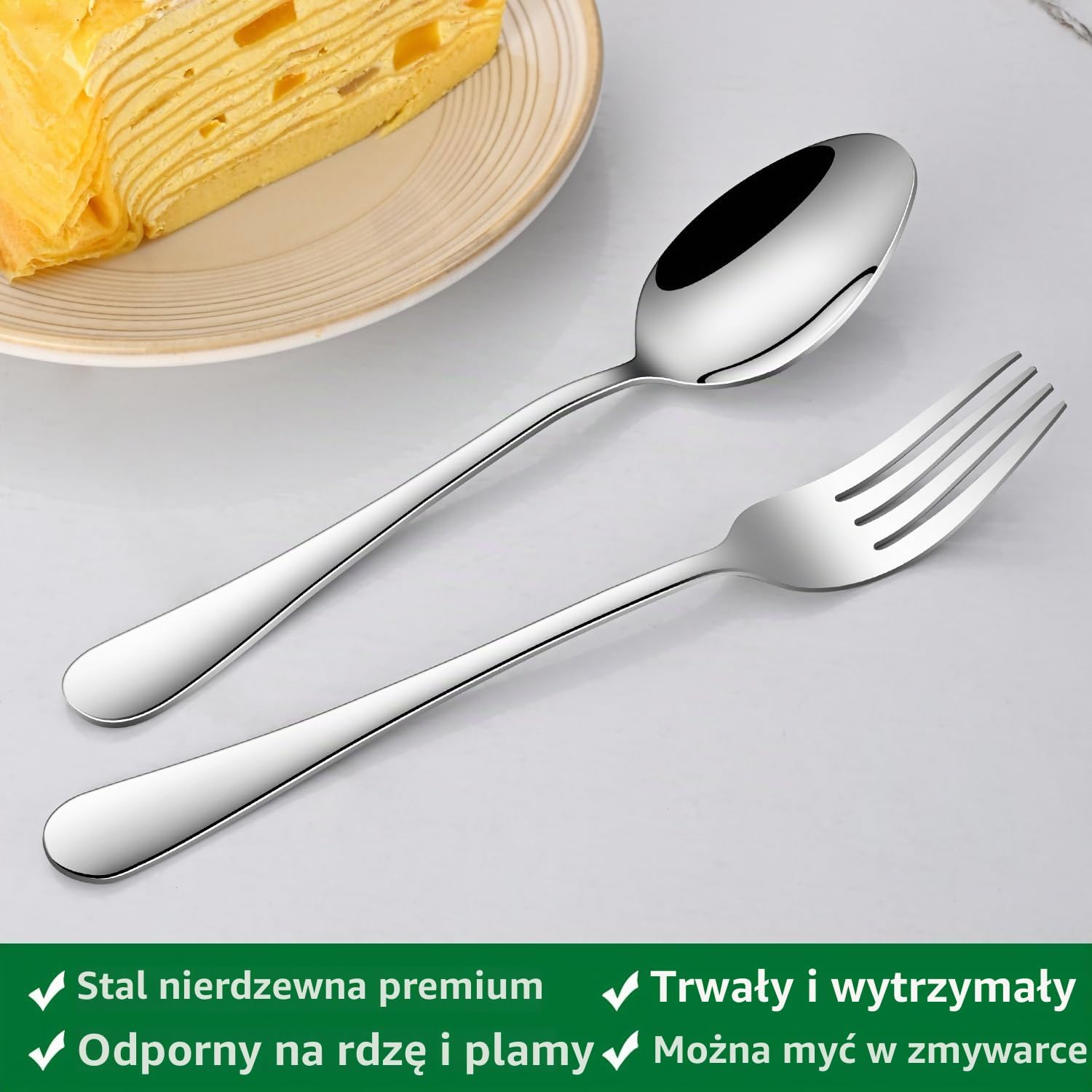 Detalle de DEHOV T1010 – widelce obiadowe ze stali nierdzewnej, 20,5 cm, 8 szt.