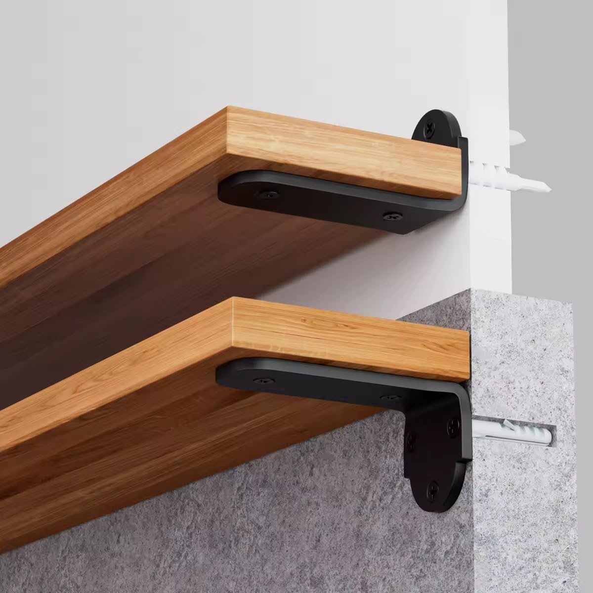 Detalle de 4 Pack 10cm Heavy Duty Metal L Shelf Brackets (70kg rated) in Black