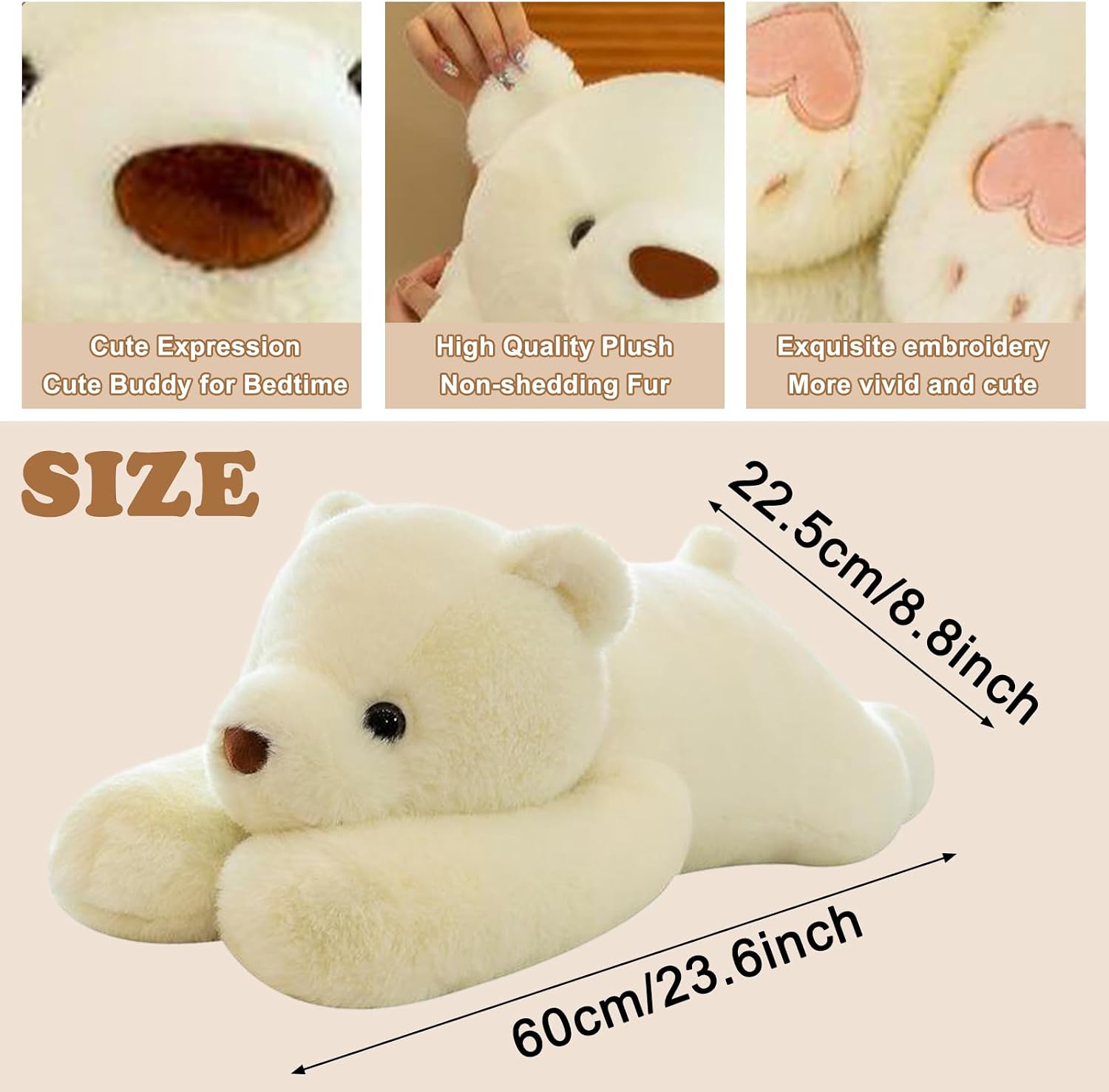 Thumbnail 1 de MeHoo EUR2304191 White Bear Doll – obciążana pluszowa maskotka 60 cm