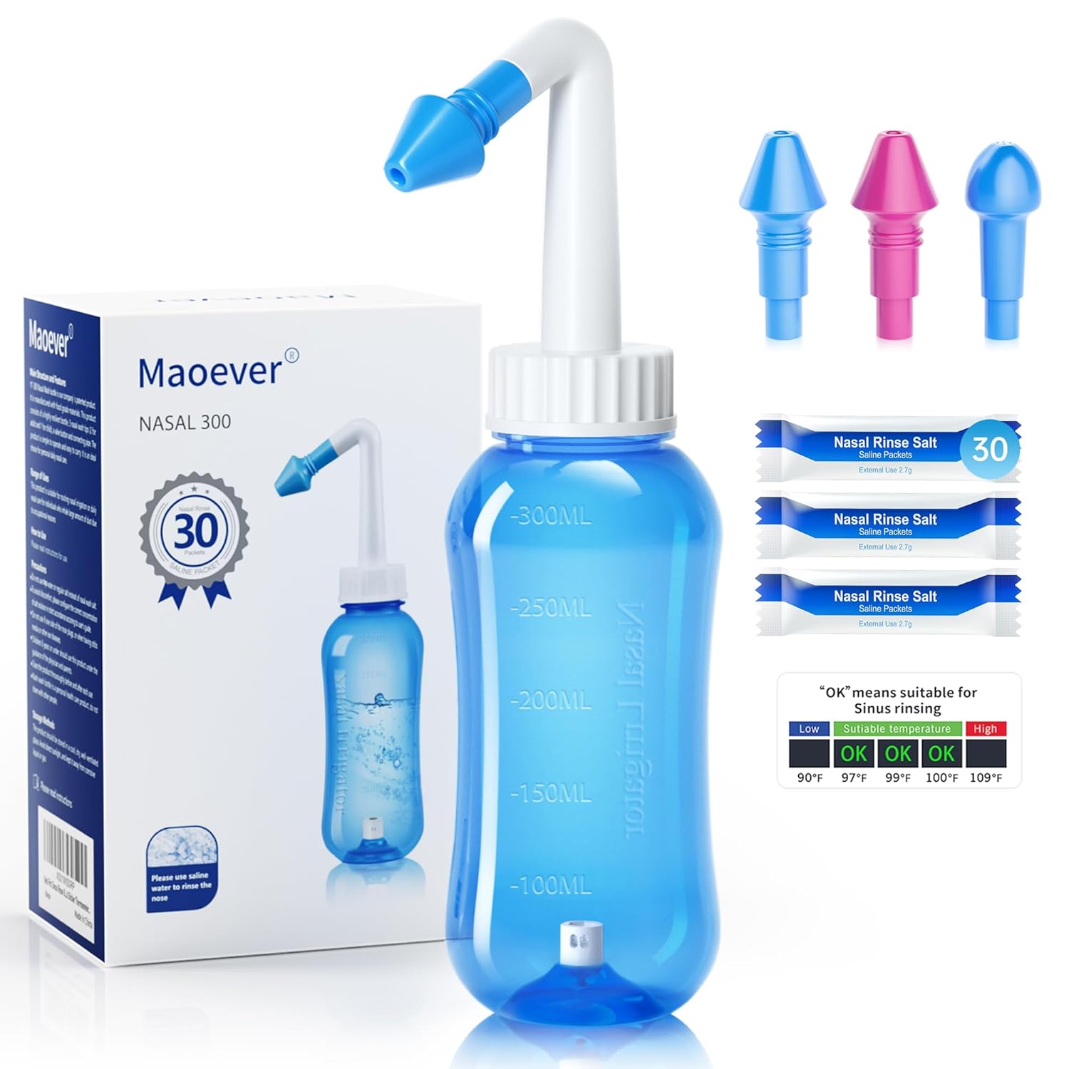 Detalle de Nasendusche Set Neti-Topf 300 ml BPA-frei