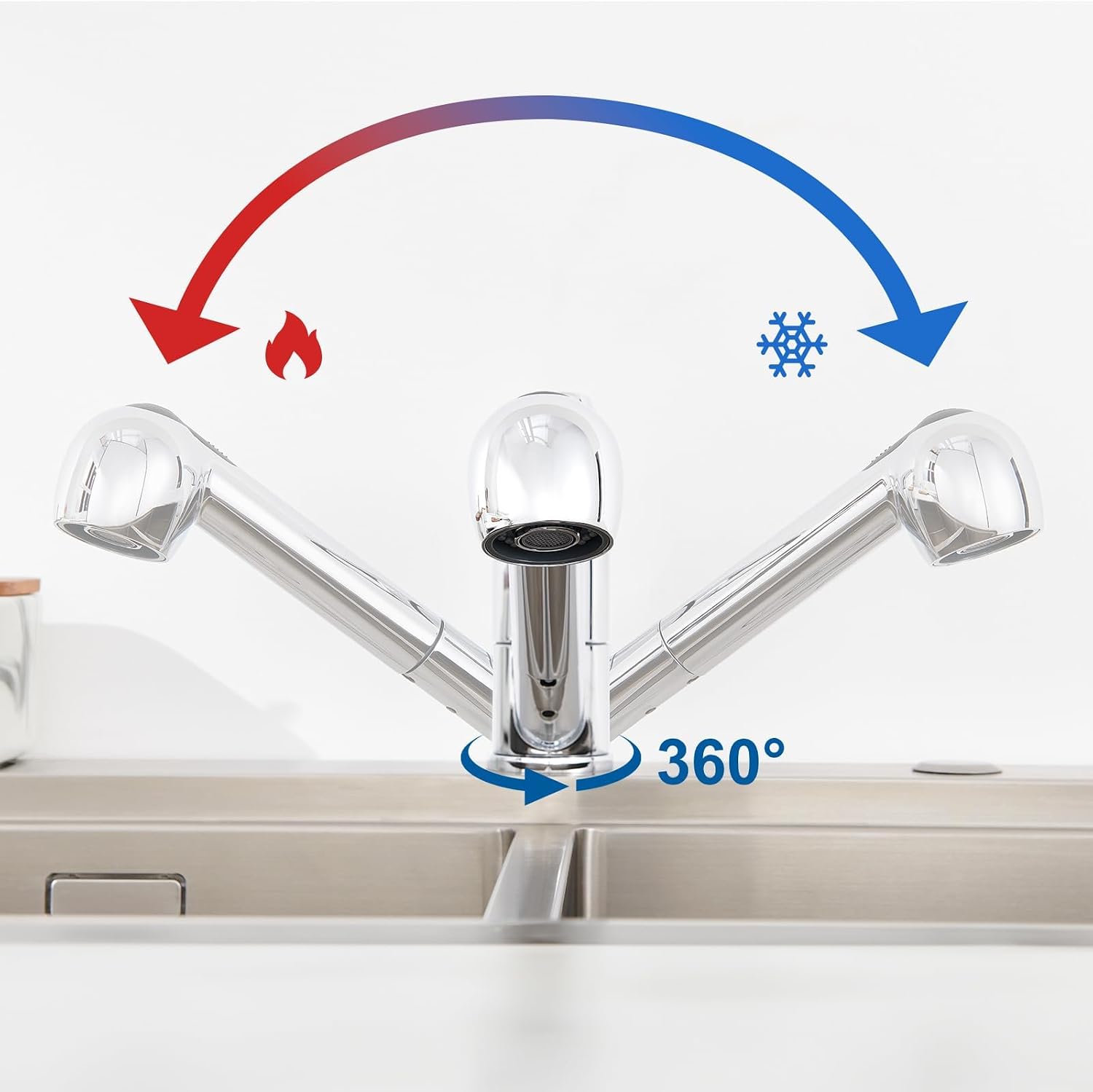Detalle 2 de AuraLum Küchenarmatur mit 360° Auszug