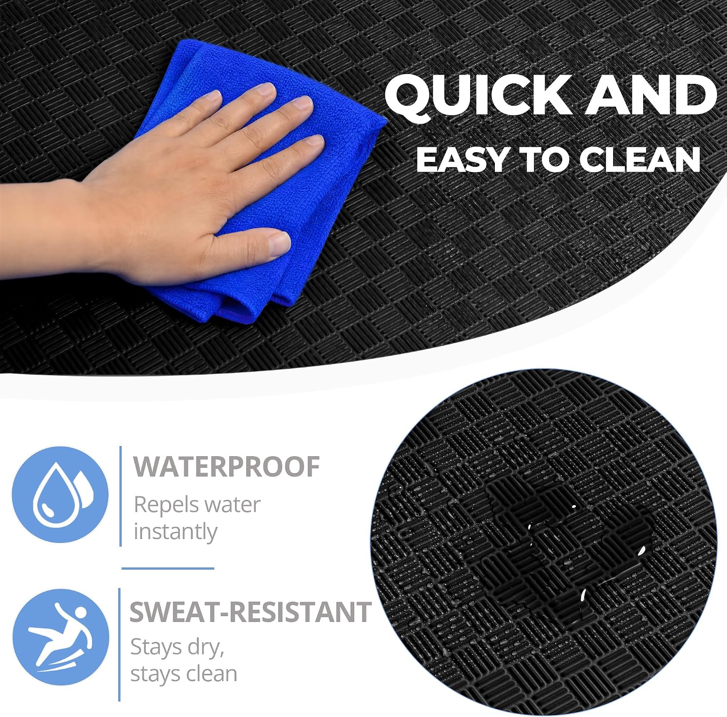 Detalle de HULKFIT Puzzle Exercise Mat, 1-Inch EVA Interlocking Tiles, 18-Piece Set