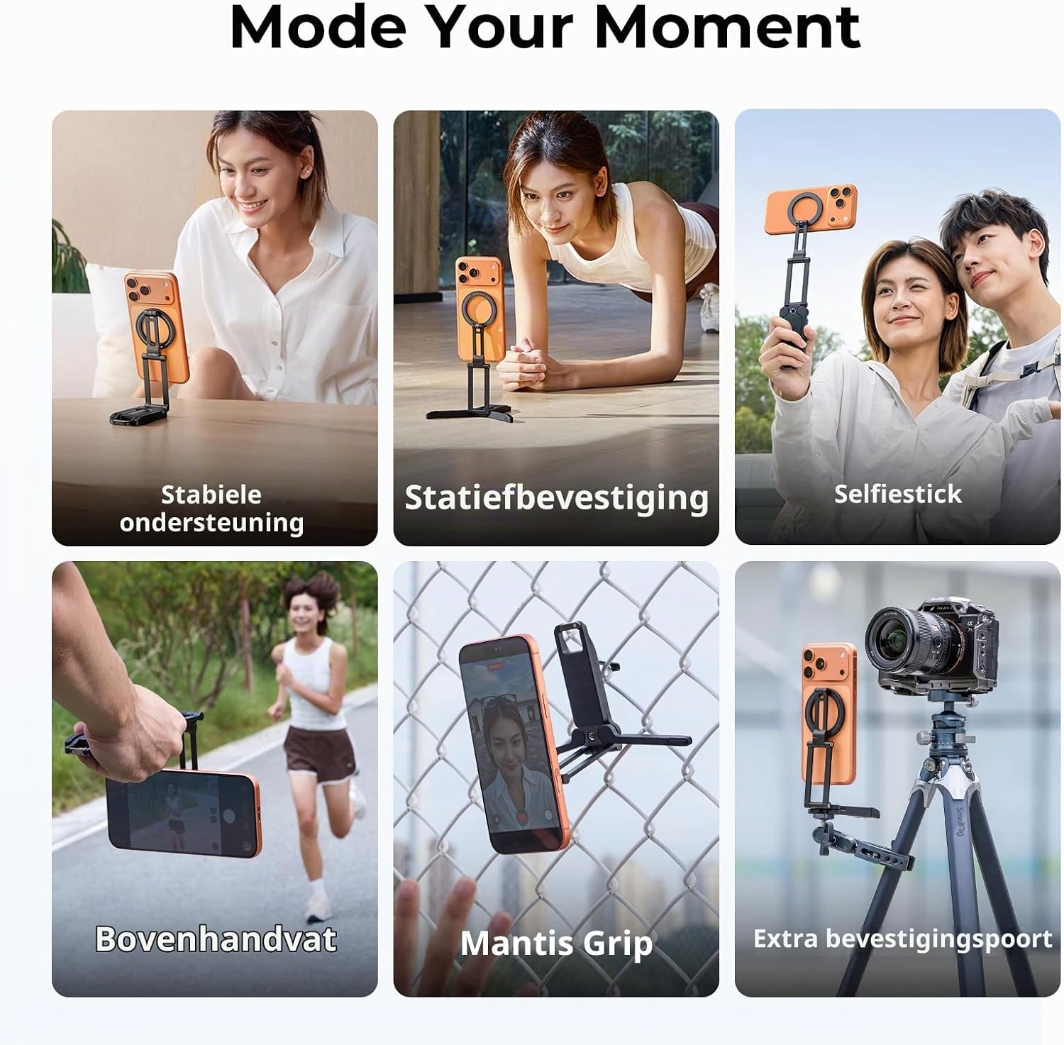 Thumbnail 6 de SMALLRIG FS-A1 6515 opvouwbare telefoonhouder met 360° draaibare standaard