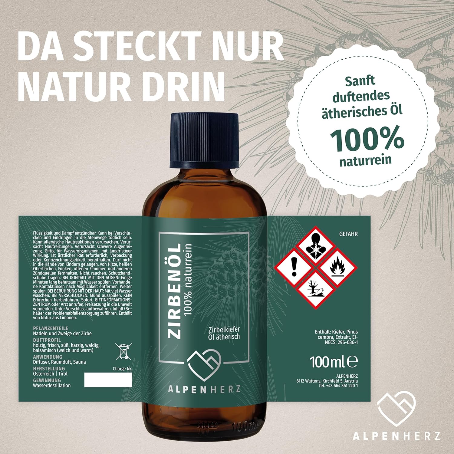 Thumbnail 5 de Zirbenöl Alpenherz Zirbenöl 100 ml
