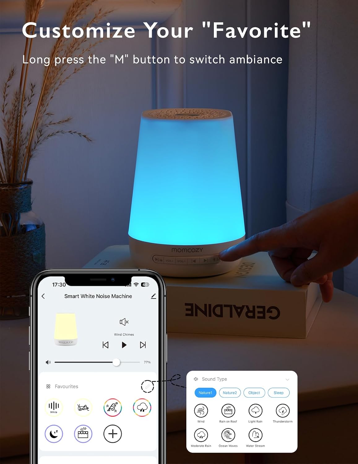 Thumbnail 5 de Momcozy White Noise Machine with 34 soothing sounds