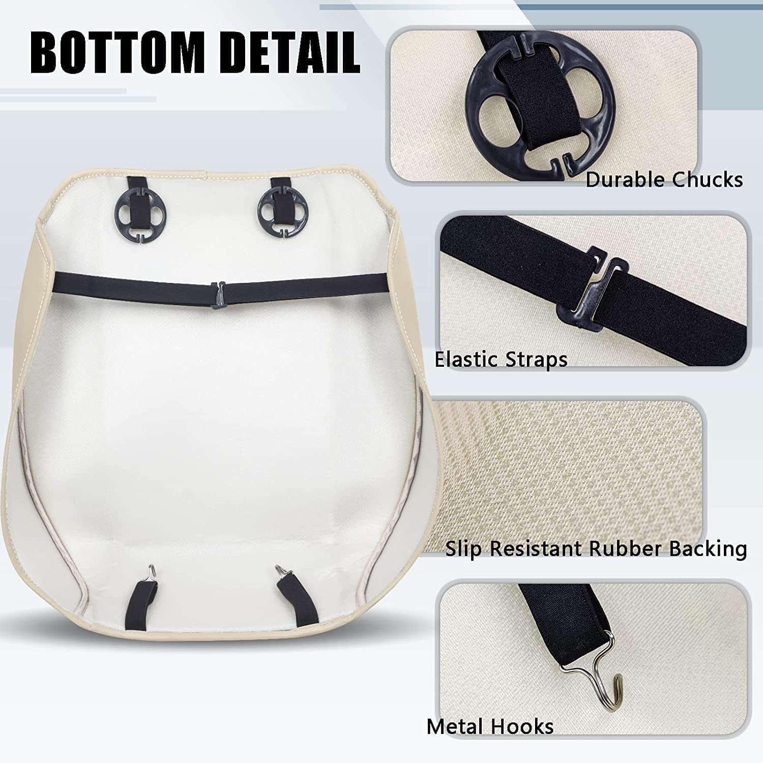 Detalle 2 de SanQing PU leather seat covers, beige