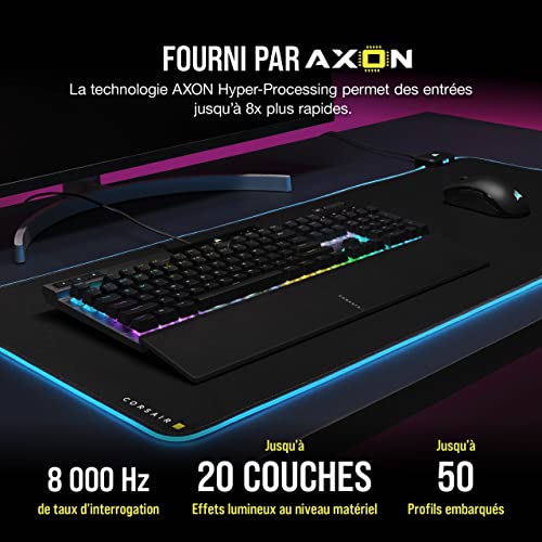 Detalle de Corsair K70 RGB PRO Clavier Gaming Mécanique Filaires – Cherry MX Red, AZERTY FR