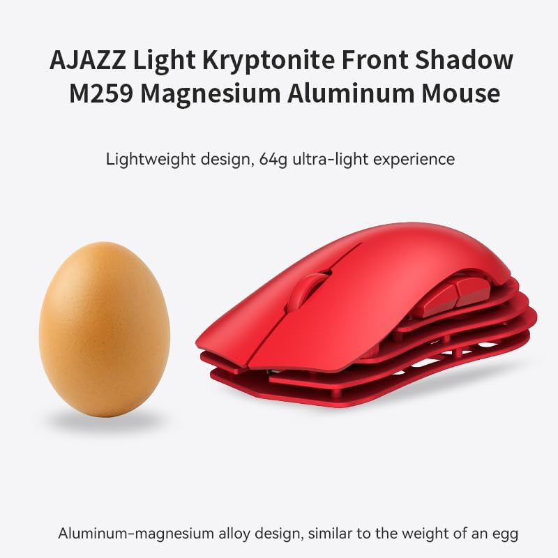 Detalle de AJAZZ M259 Gaming Mouse, 64 g Magnesium-Aluminum Alloy, Tri-Mode, RGB