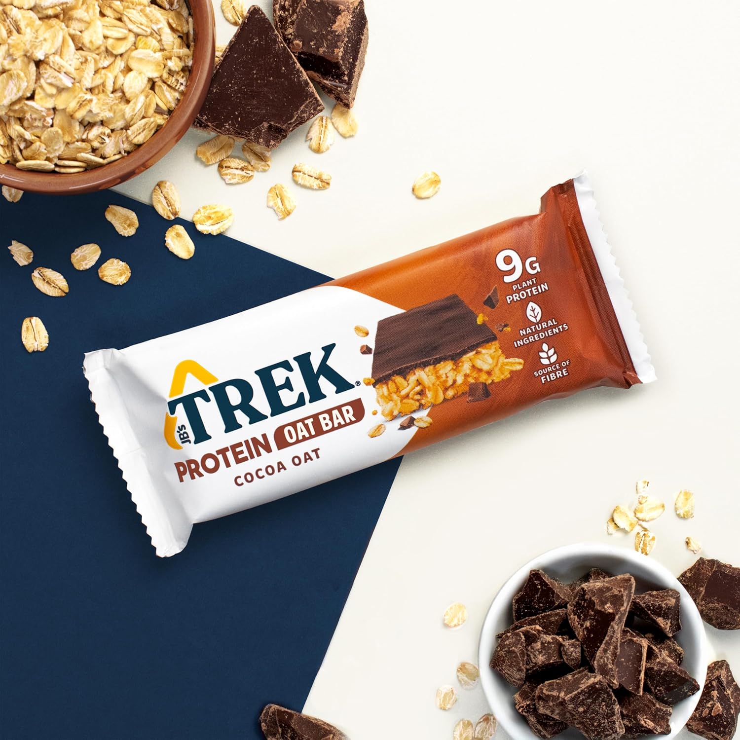 Detalle de JB's TREK Protein Haferriegel Cocoa Oat – 16x50 g (800 g)