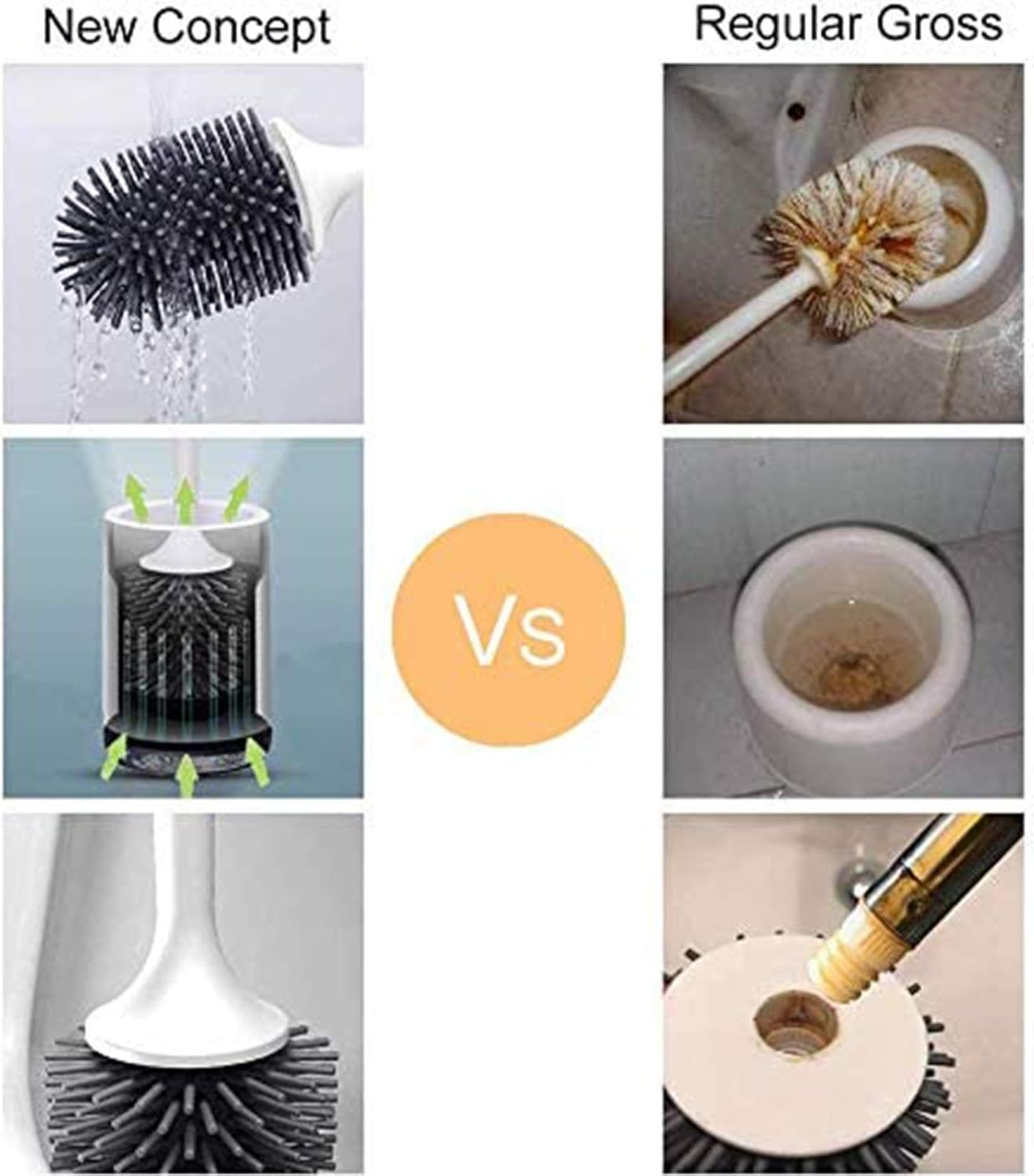 Thumbnail 3 de MEKEET Silicone Toilet Brush with Holder 🚽