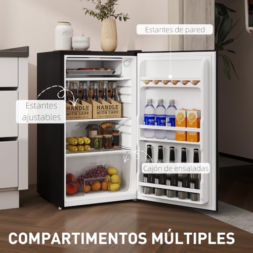 Thumbnail 4 de HOMCOM Nevera Pequeña 91 L con Congelador Silenciosa – Negro