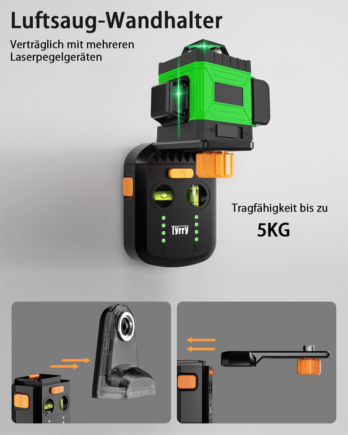 Detalle de Tyrry DC10 Laser-Wasserwaage 1800mAh
