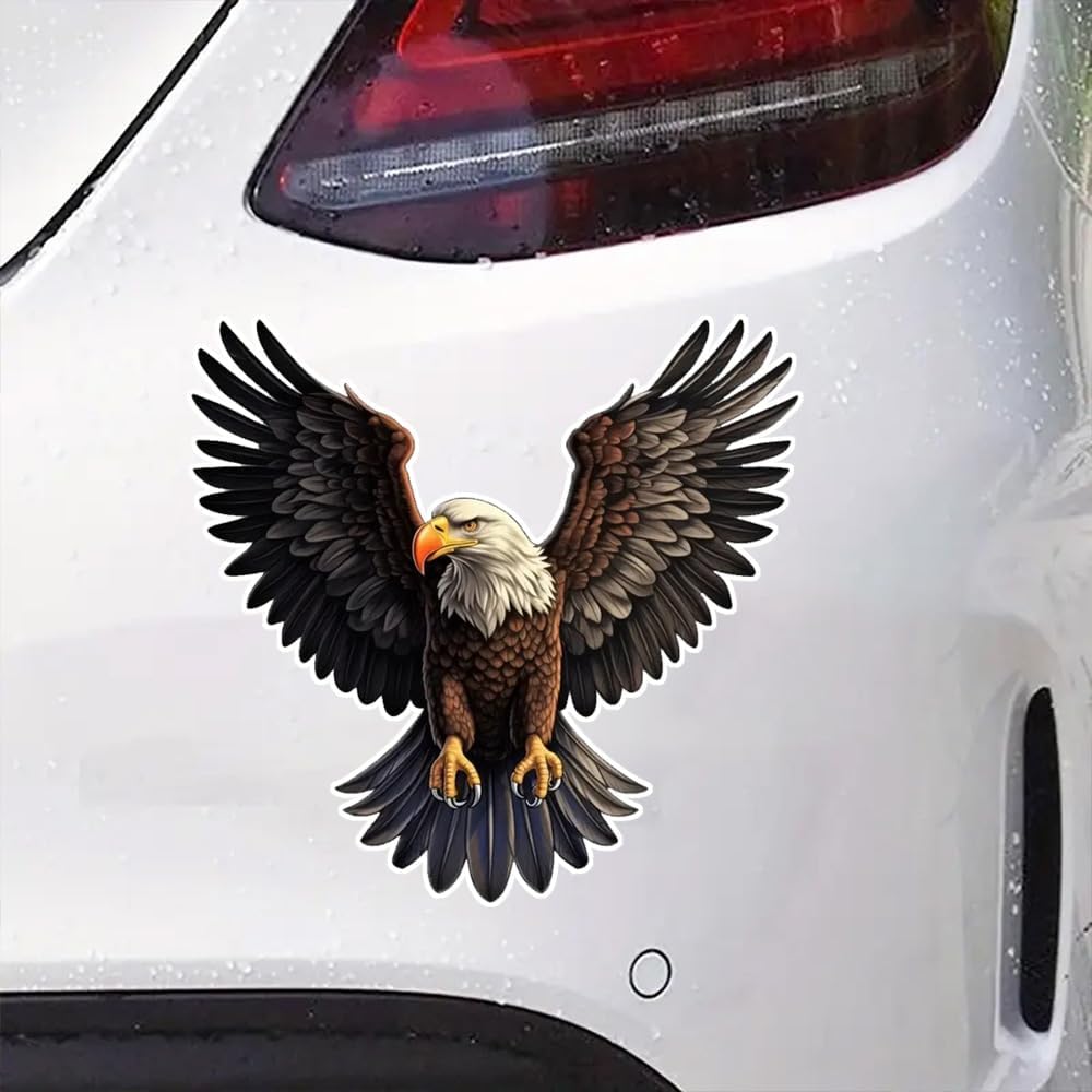 Detalle de 2 Pack 13x12.5cm Flying Eagle Vinyl Stickers – Waterproof, Durable & Versatile for Cars, Laptops and More