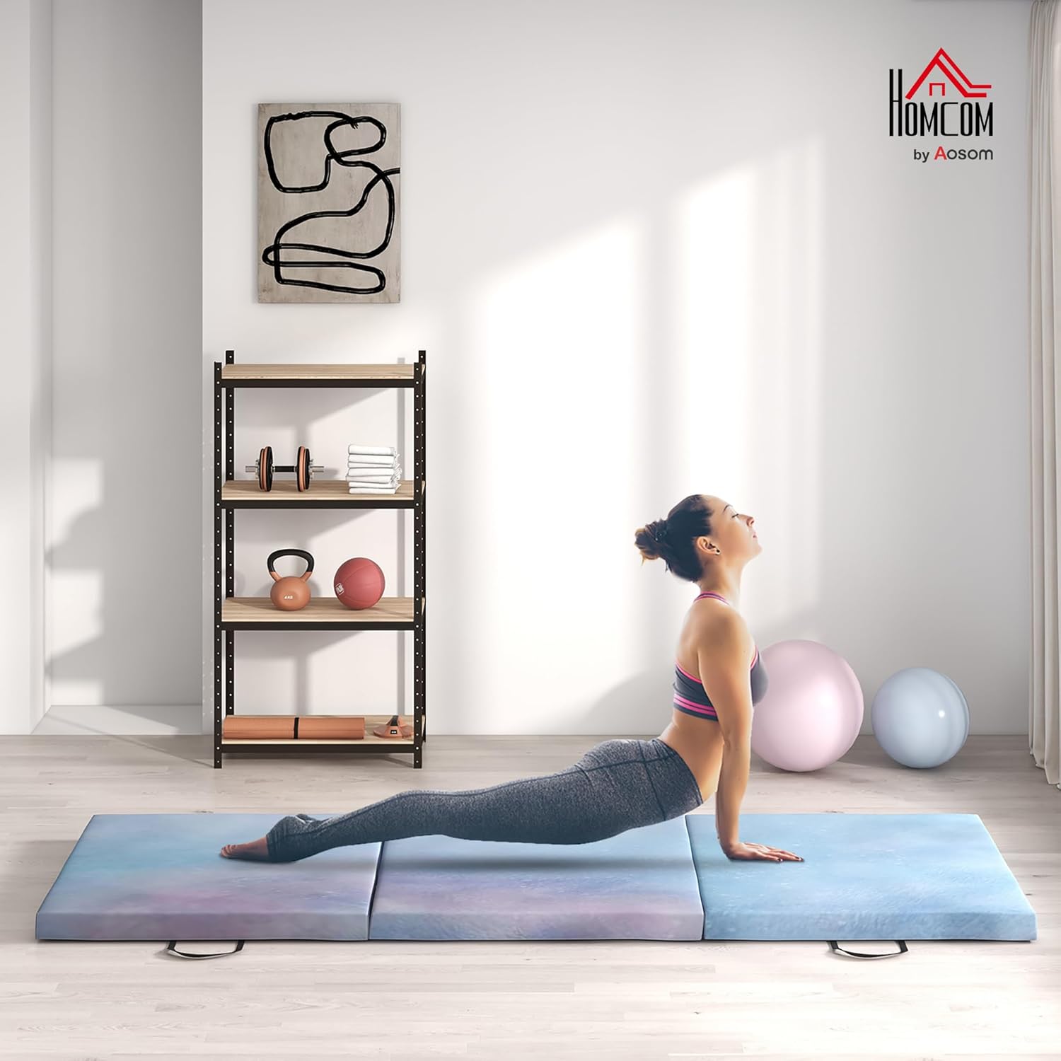 Thumbnail 1 de HOMCOM Tapis de gymnastique 180 x 60 x 5 cm 🧘