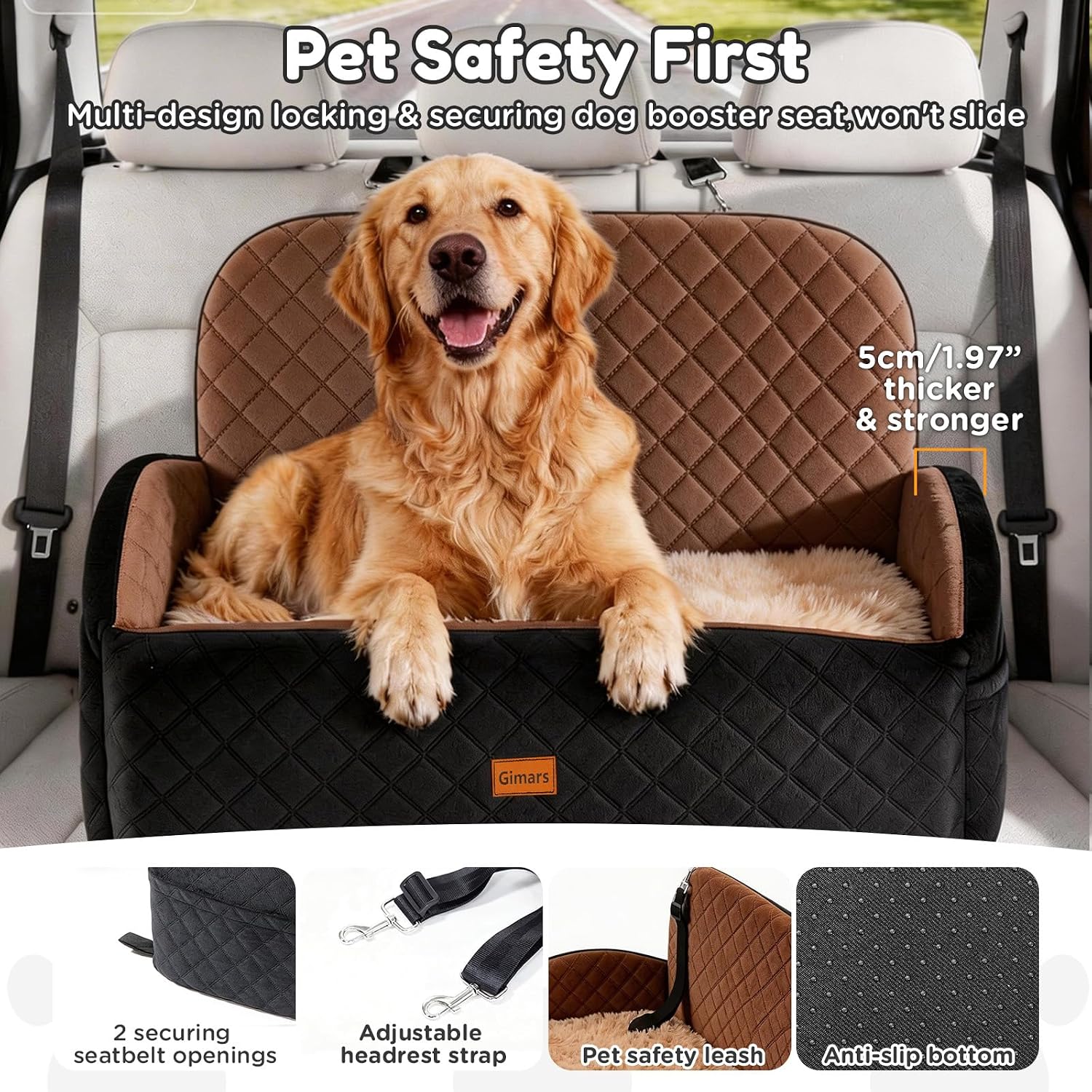 Thumbnail 2 de Gimars Seggiolino auto reversibile per cani fino a 27 kg: comfort, sicurezza e versatilità