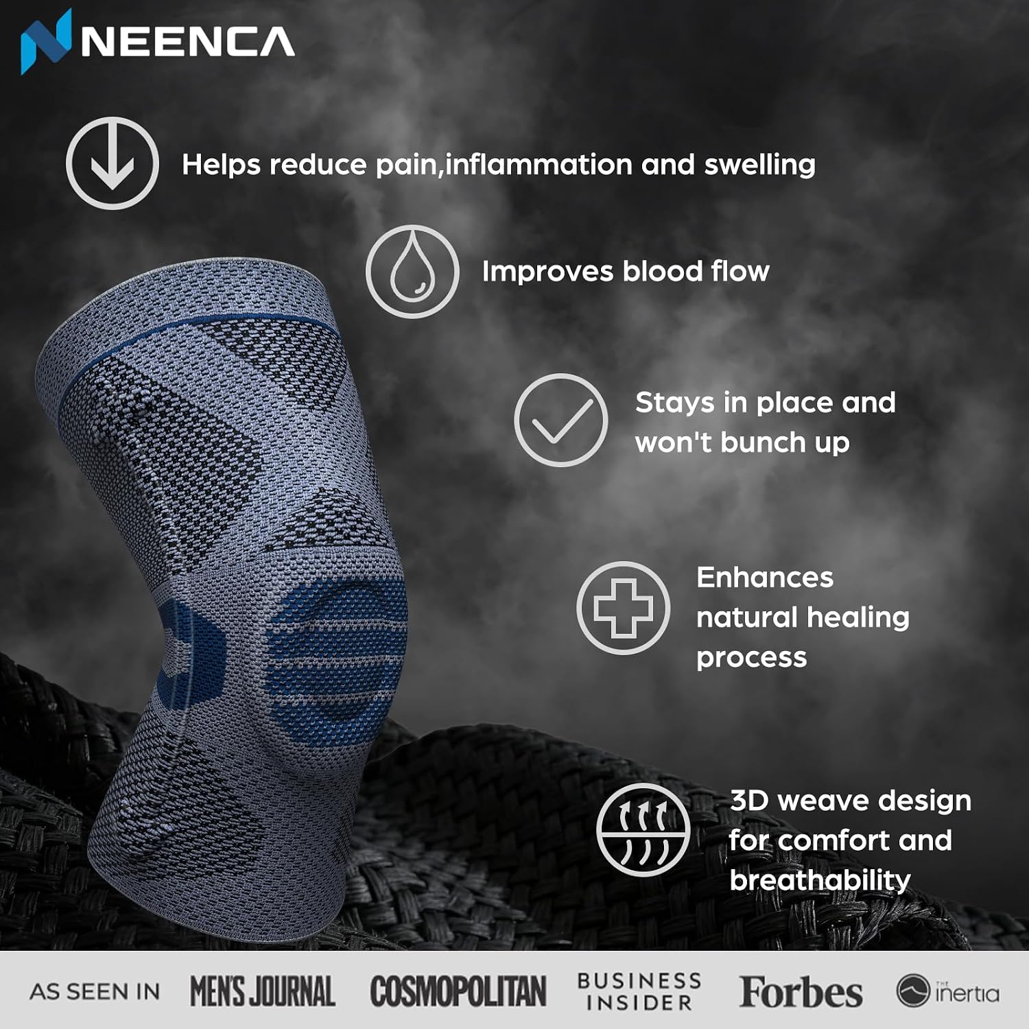 Detalle de NEENCA Kb-w-001 Professional Knee Brace with Patella Gel Pad and Side Stabilizers