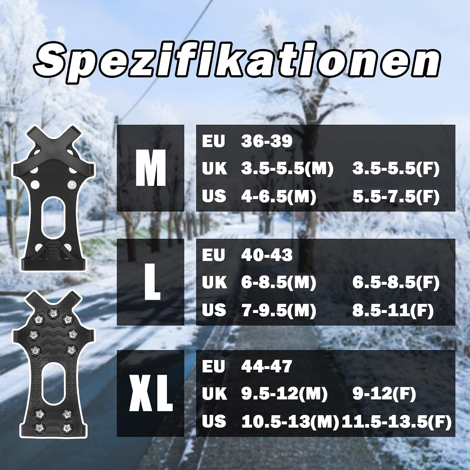 Detalle 2 de Lechin Schuhspikes Eisspikes aus Silikon und Edelstahl