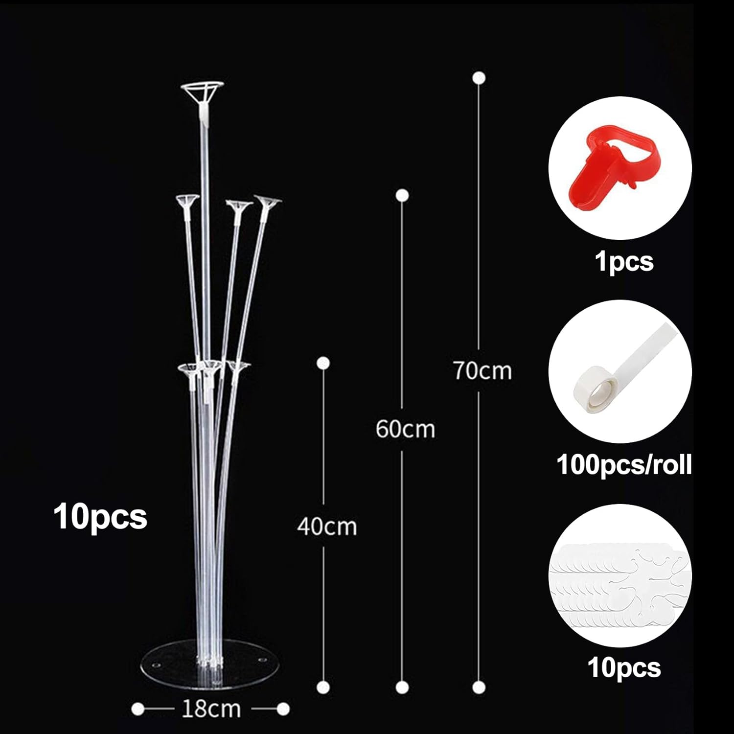 Thumbnail 1 de 10 Sets Balloon Stand Kits 70cm table balloon stand 🎈