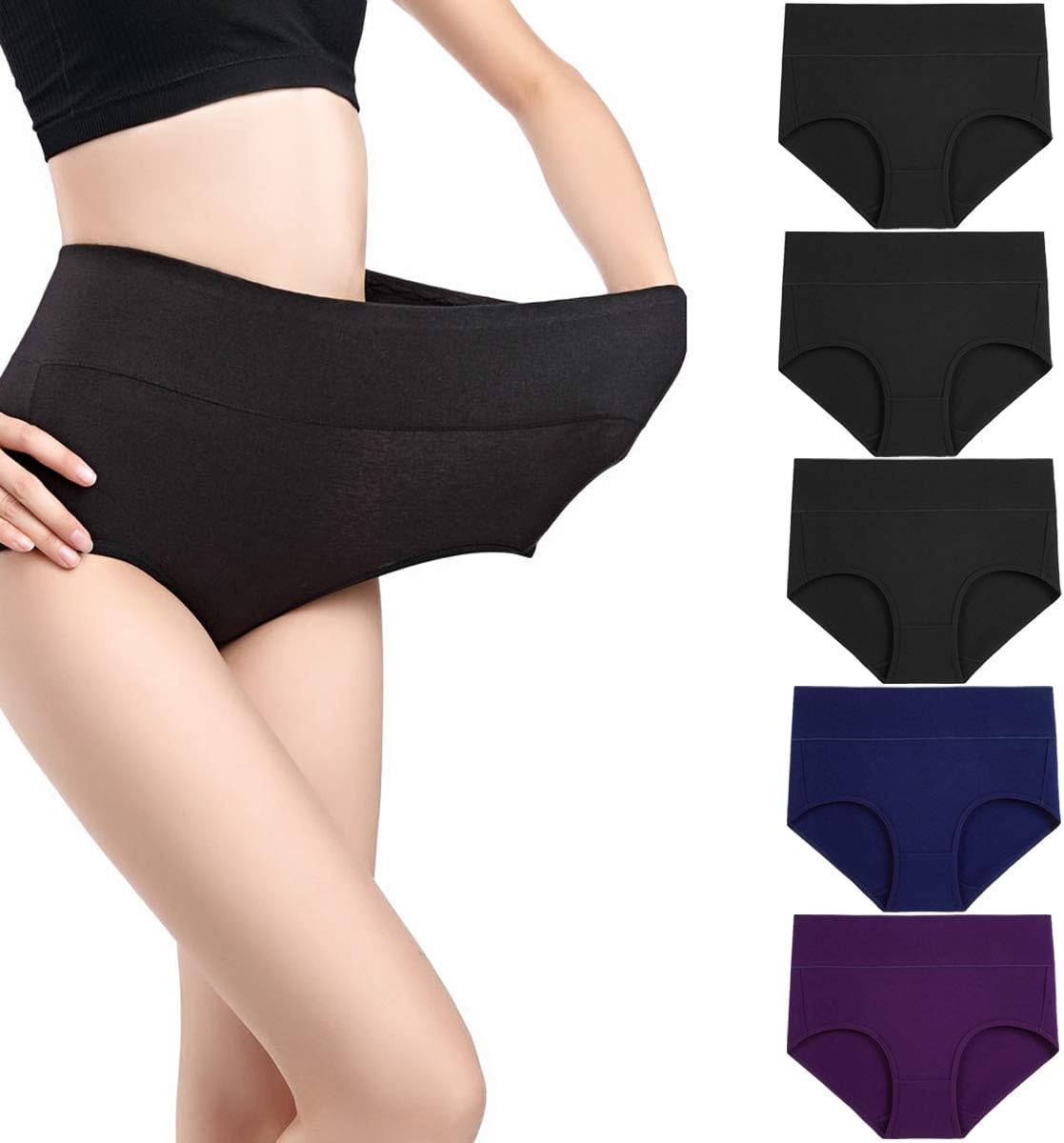 Thumbnail 6 de Wirarpa Women's High Waisted Cotton Panties — 5 Pack, Full Coverage Briefs