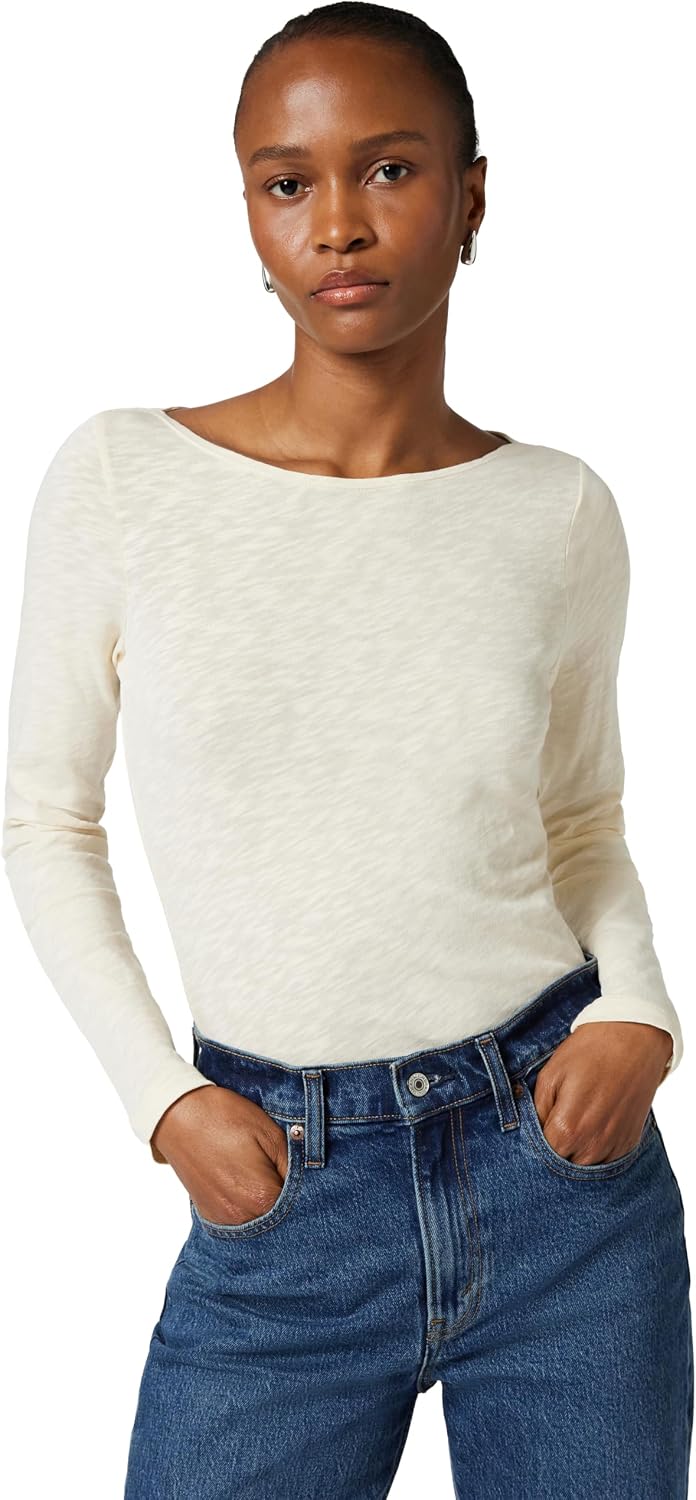 Thumbnail 6 de Marc O'Polo Damen Langarmshirt aus Bio-Baumwolle mit U-Boot-Ausschnitt