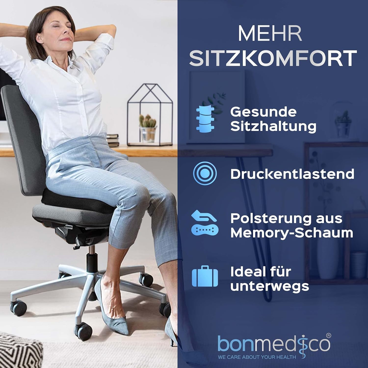 Thumbnail 1 de bonmedico Sitzkissen orthopädisch 45D 💺
