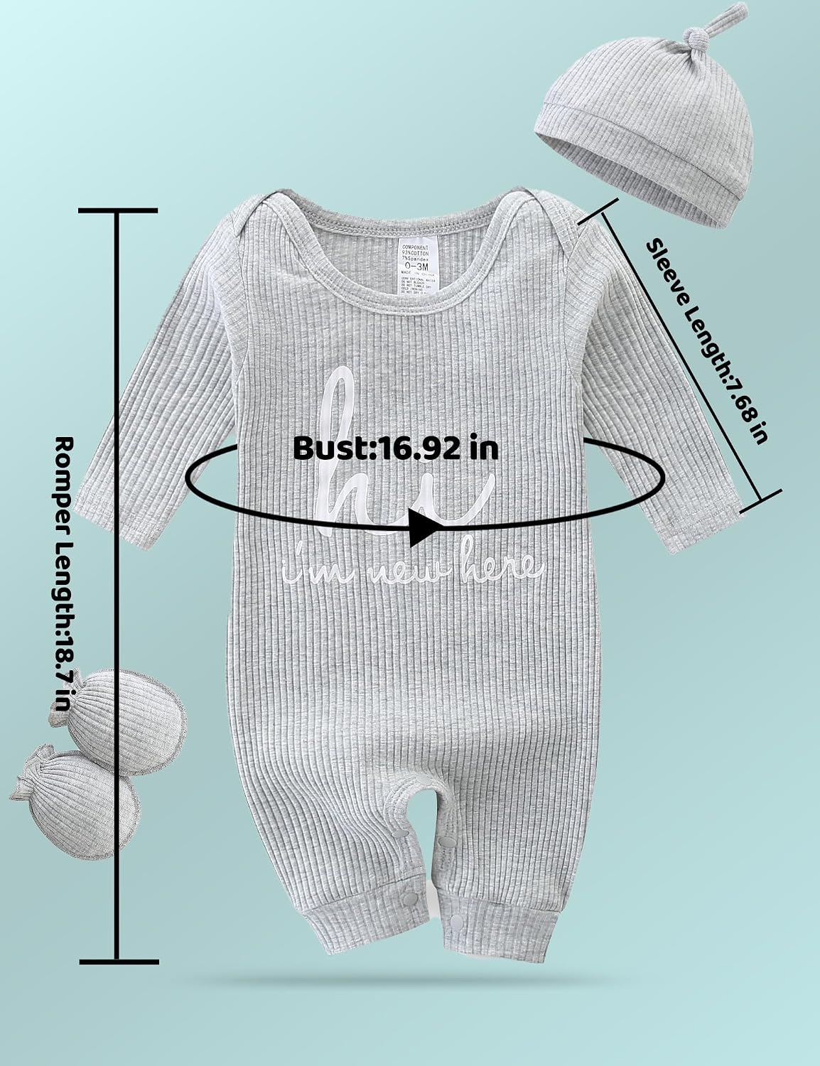 Detalle 2 de Schlafanzug Baby Strampler 3er Pack für 0-3 Monate