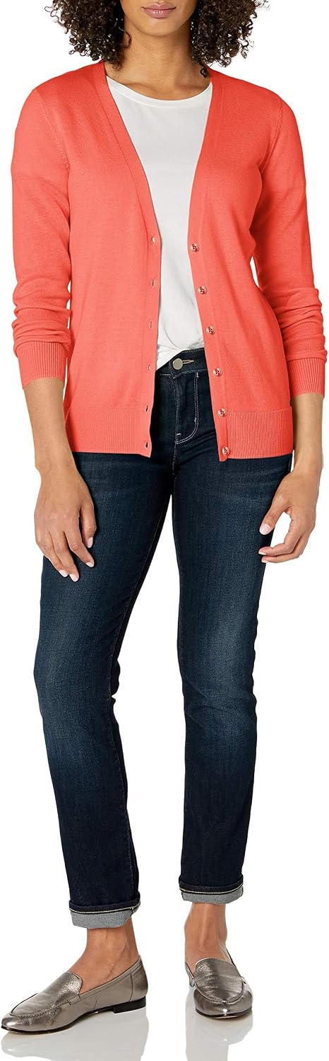 Detalle de Leichter Damen-Cardigan mit V-Ausschnitt von Amazon Essentials (in Übergröße erhältlich)
