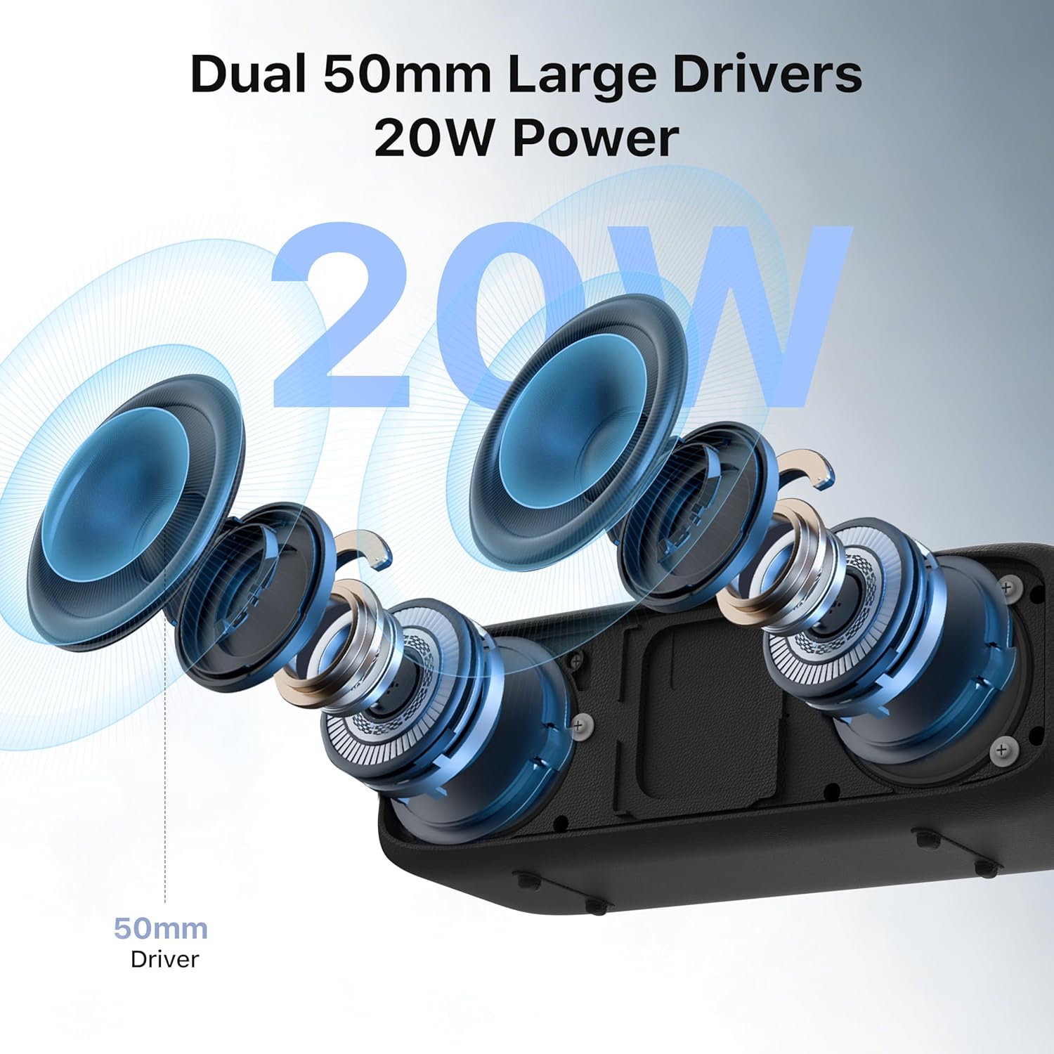 Thumbnail 1 de JUOVI ZS300 cassa Bluetooth portatile IP68 con Bluetooth 6.0, TWS e ingresso AUX da 3,5 mm (nero)