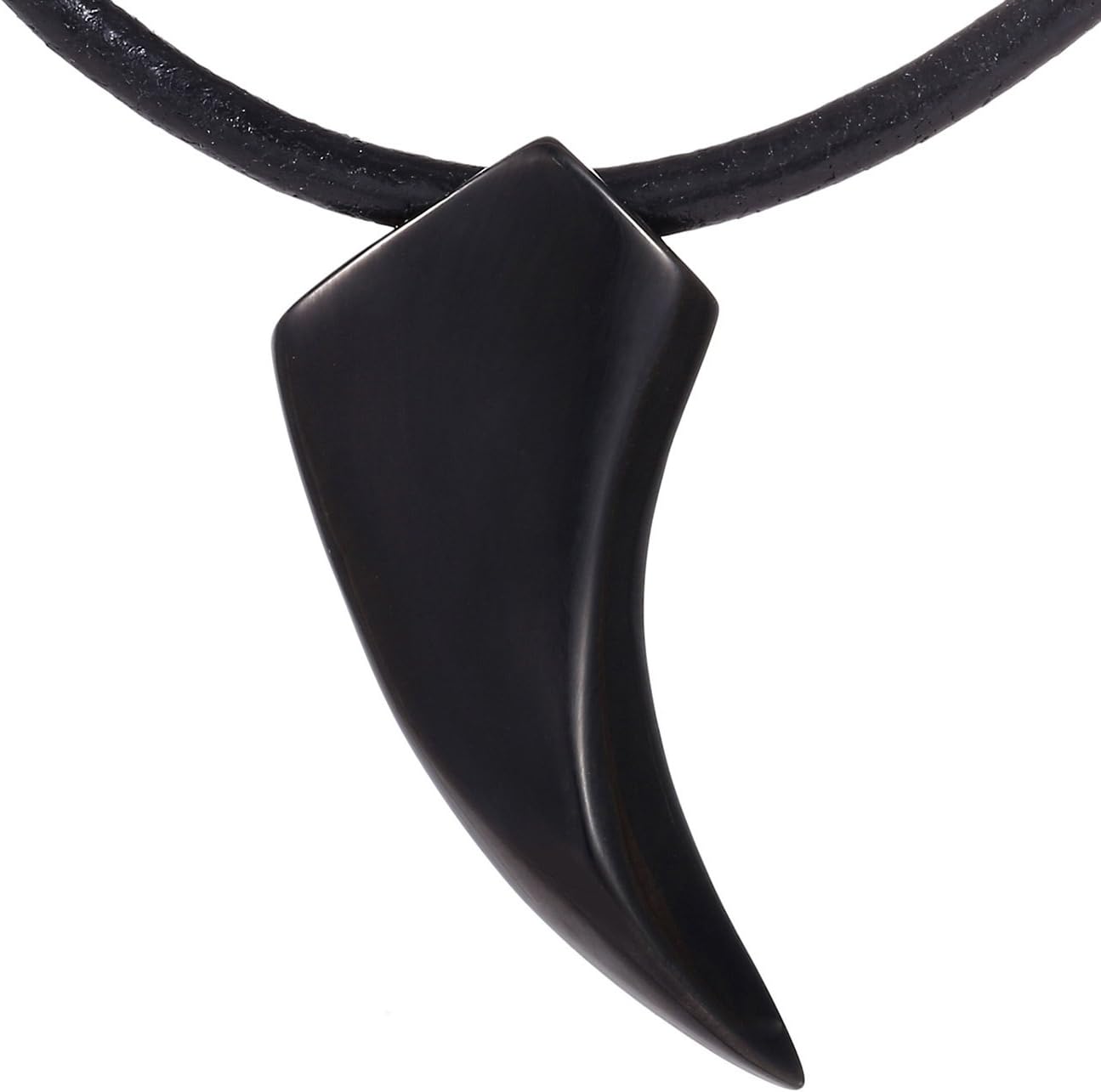 Detalle de DonDon Collar con Colgante Diente Negro 50 cm