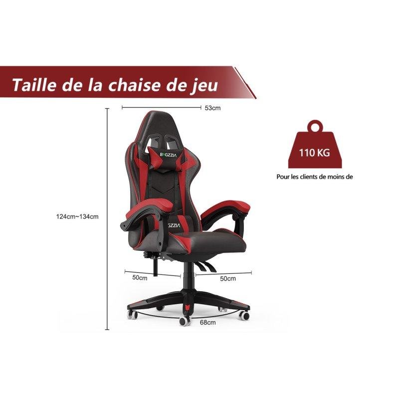 Thumbnail 3 de Silla Ergonómica Gaming Naspaluro: altura regulable, respaldo reclinable y diseño negro y rojo