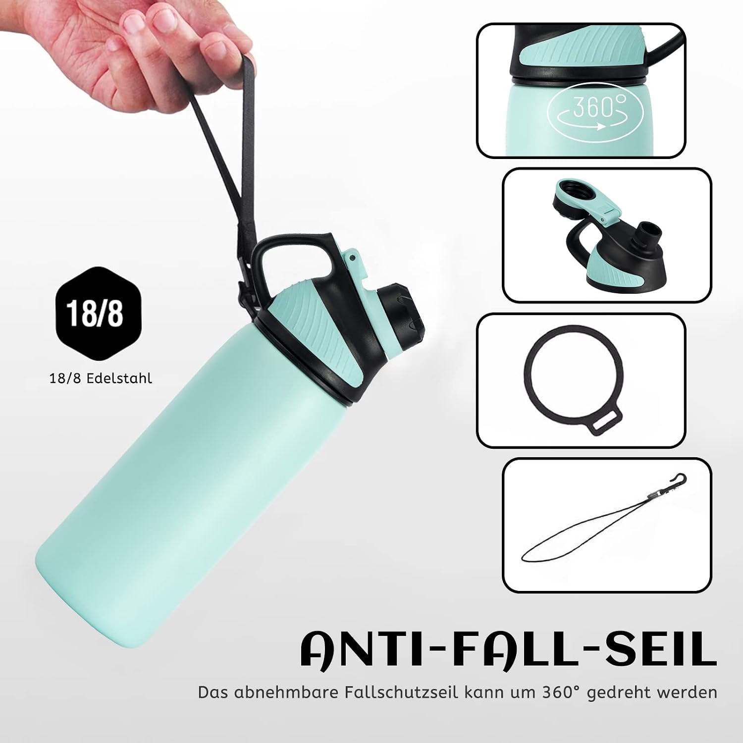 Thumbnail 2 de Fjbottle Edelstahl Trinkflasche 1L Magnetdeckel