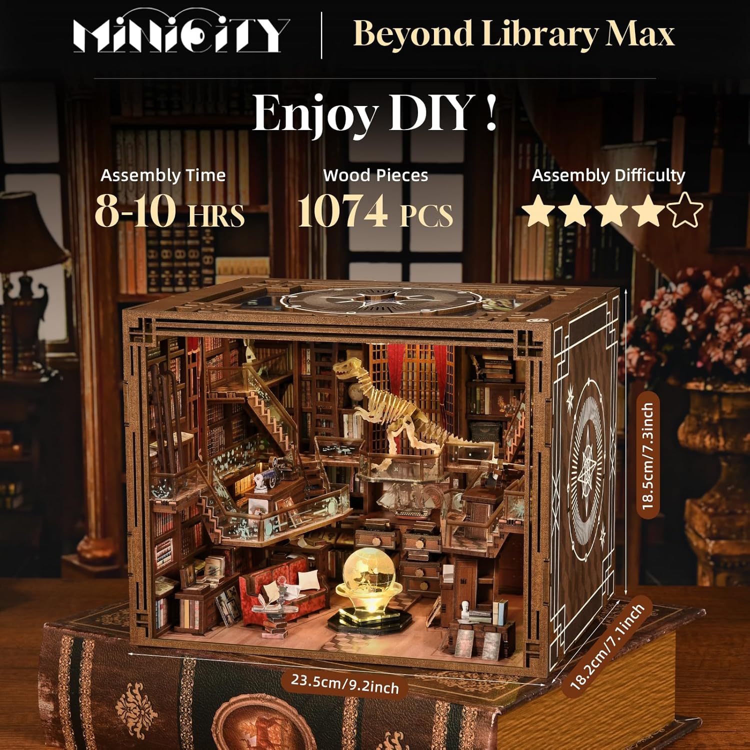 Detalle 2 de Minicity Book Nook Kit DIY bookend with LED light