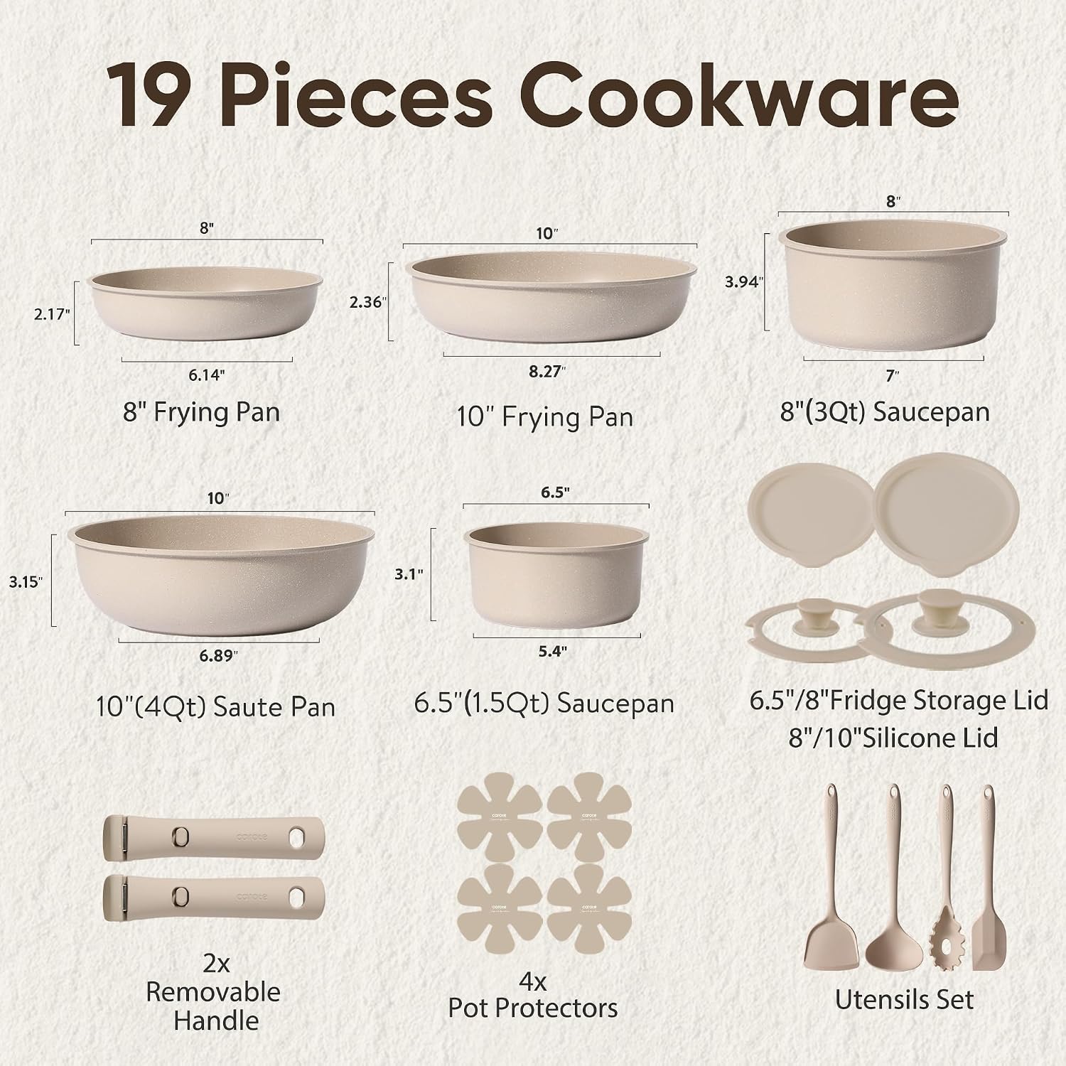 Detalle 2 de CAROTE 19-Piece Nonstick Pots and Pans Set
