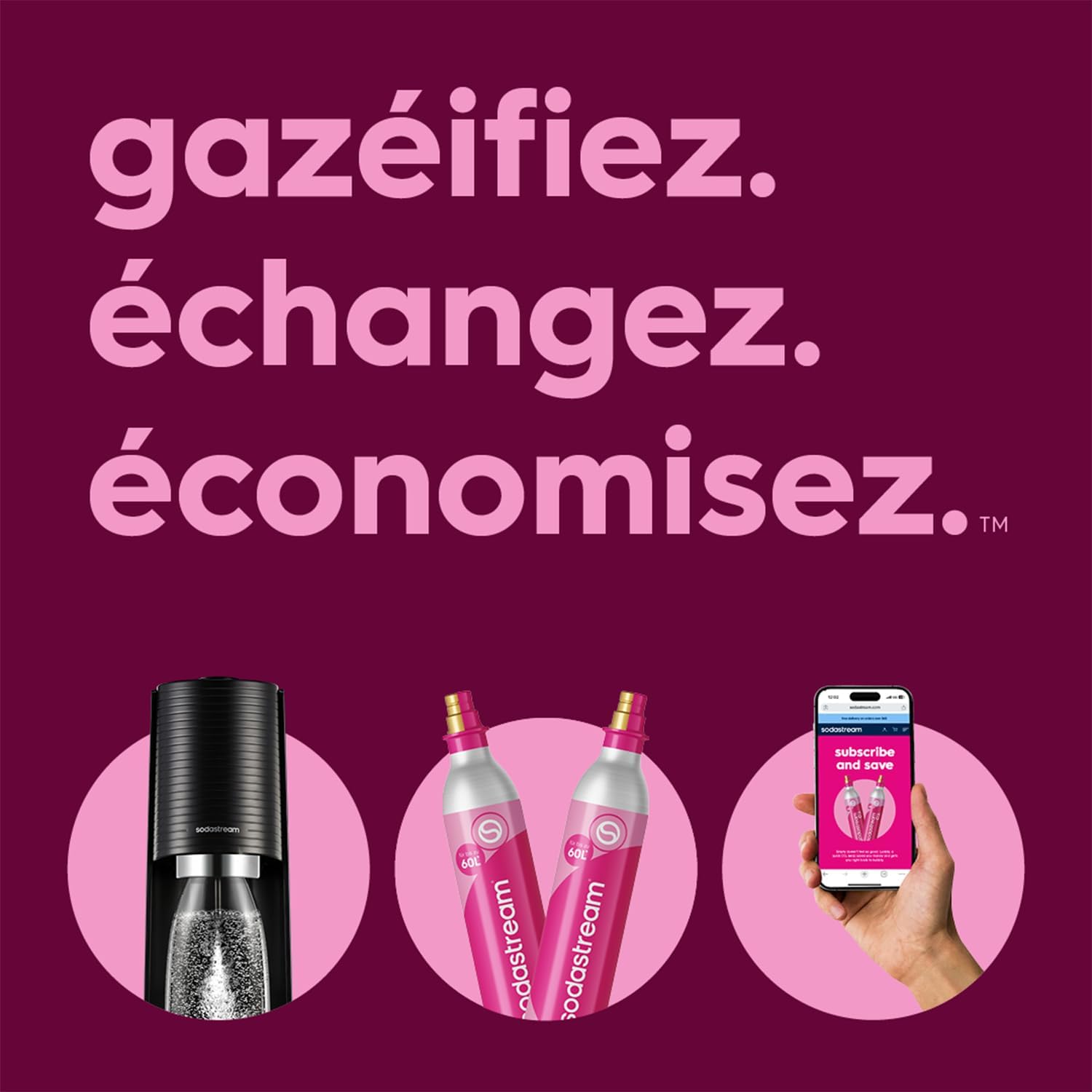 Thumbnail 6 de Sodastream Terra : machine à eau pétillante noire avec CO₂ Quick Connect, 60 L de gaz et 3 bouteilles 1 L sans BPA