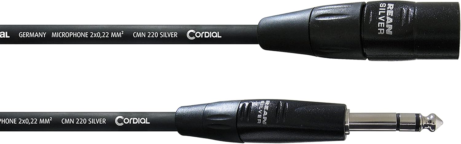 Thumbnail 1 de Cordial AUDIO Essentials XLR/Jack-ljudkabel, 9 m, flätad och svart