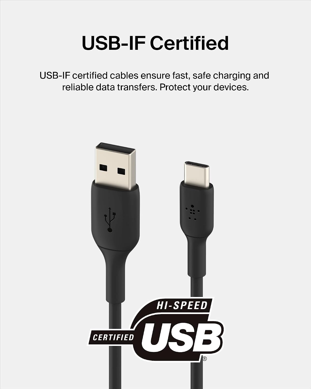 Thumbnail 2 de Belkin BoostCharge USB-A to USB-C Cable (6.6ft, 15W) – Durable, Broad Compatibility